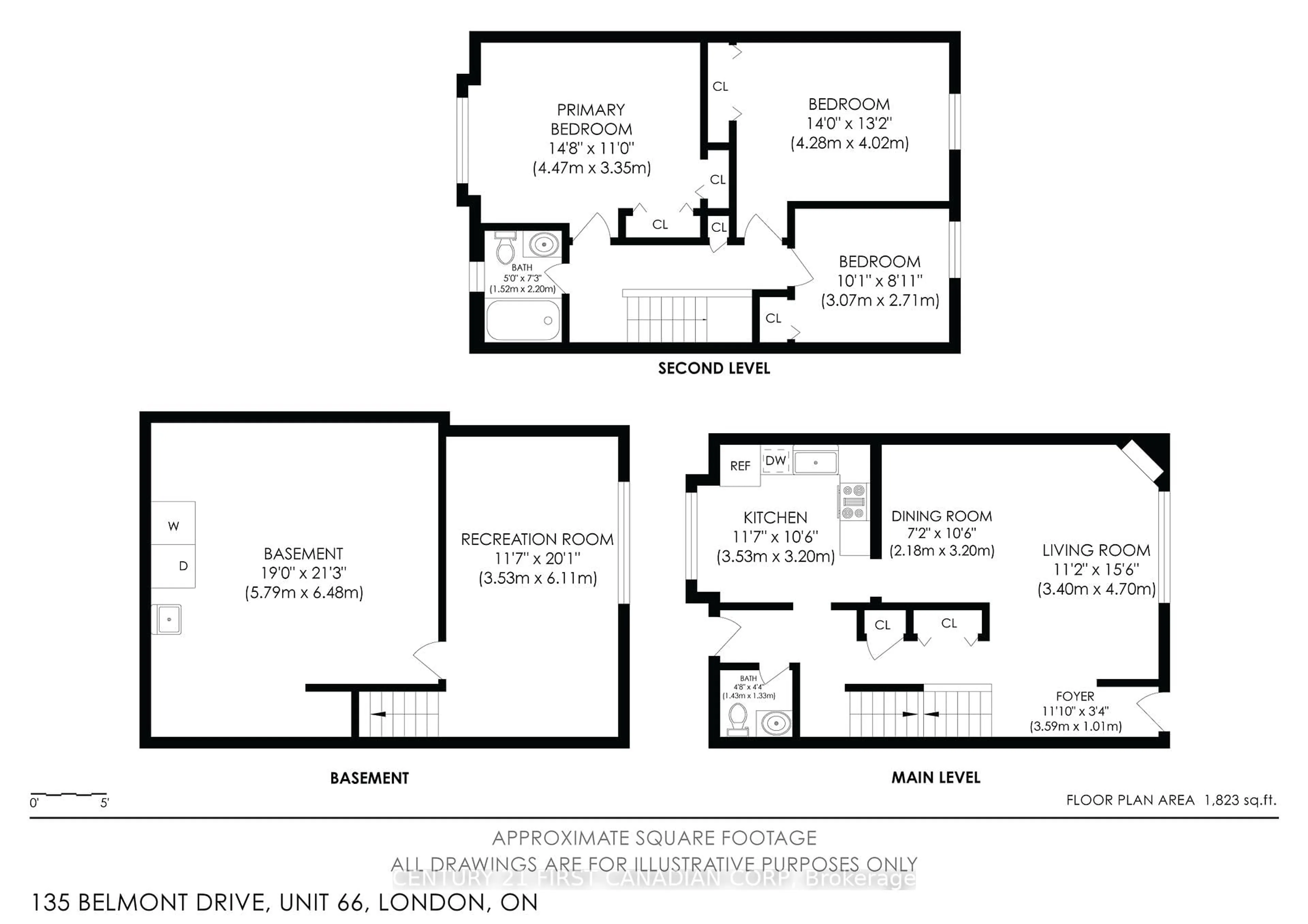Floor plan for 135 Belmont Dr #66, London South Ontario N6J 4J3