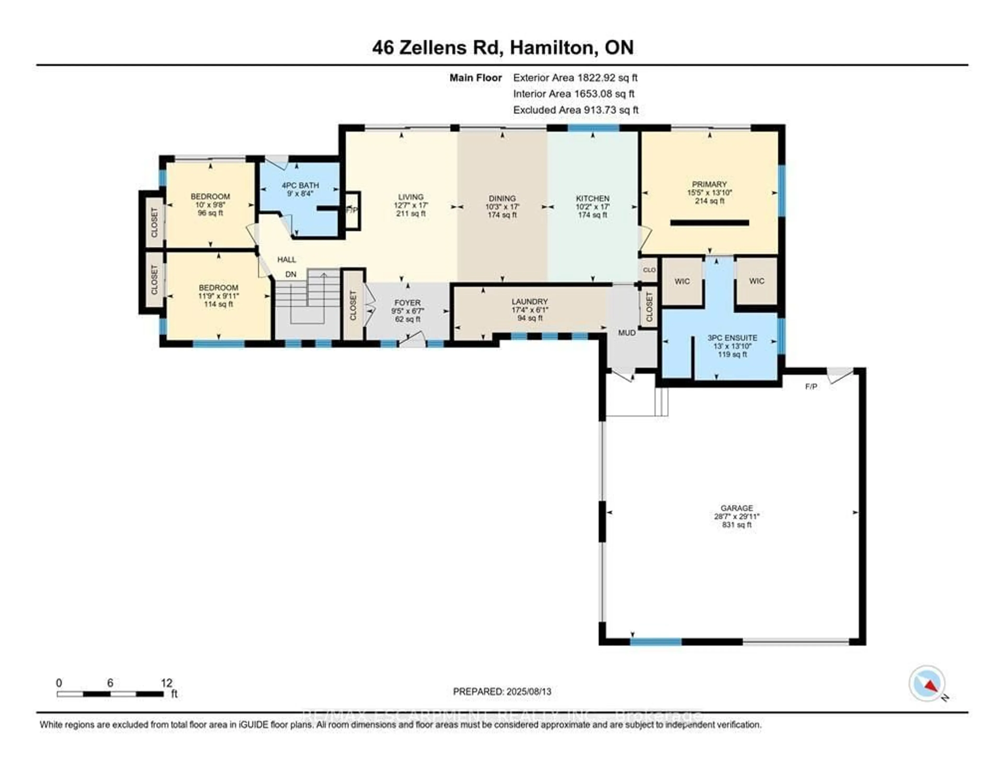 Floor plan for 46 Zellens Rd, Hamilton Ontario L9H 7A9