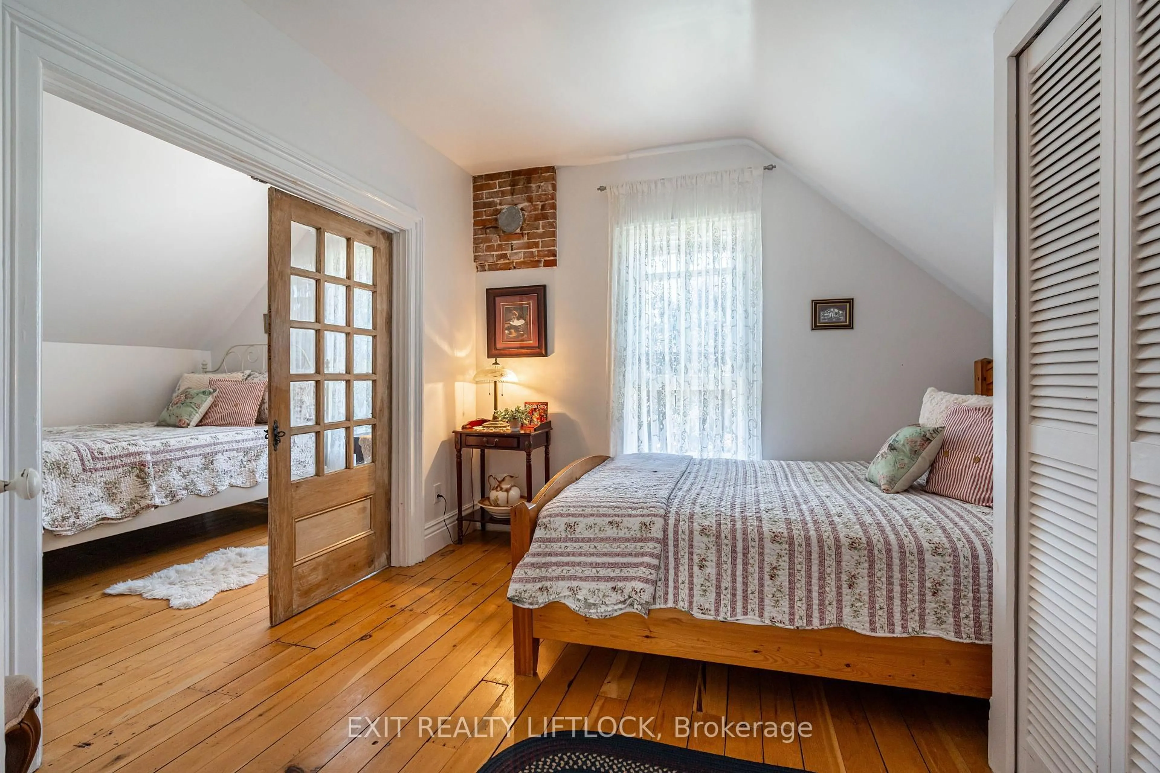 Bedroom with bed, wood/laminate floor for 174 County Road 28, Cavan Monaghan Ontario L0A 1G0