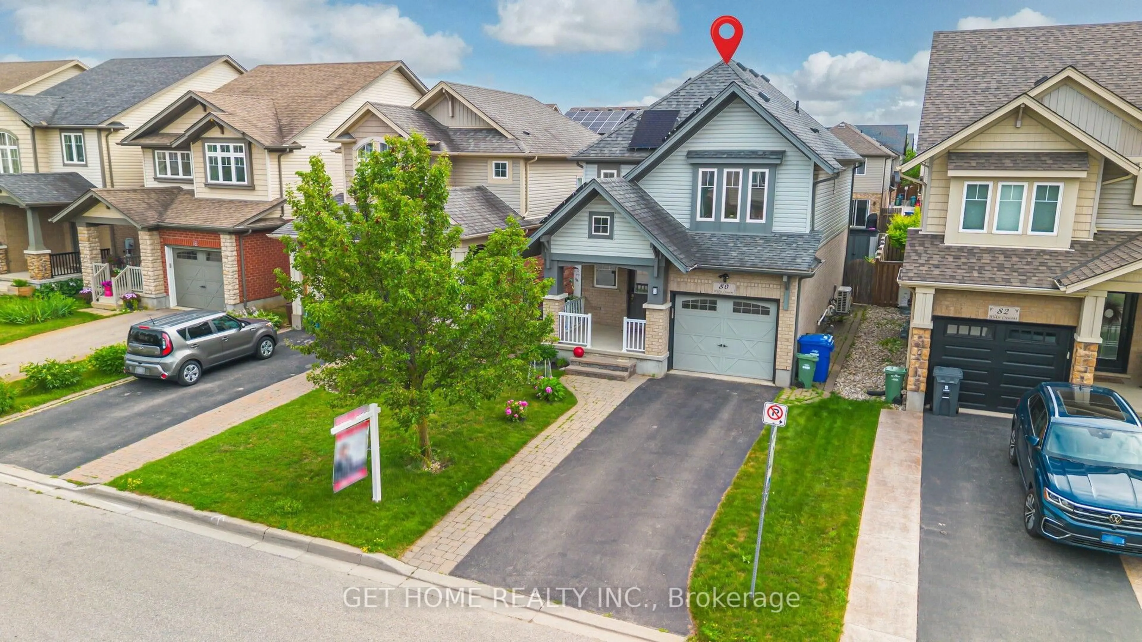 A pic from outside/outdoor area/front of a property/back of a property/a pic from drone, street for 80 Wilkie Cres, Guelph Ontario N1L 0C4
