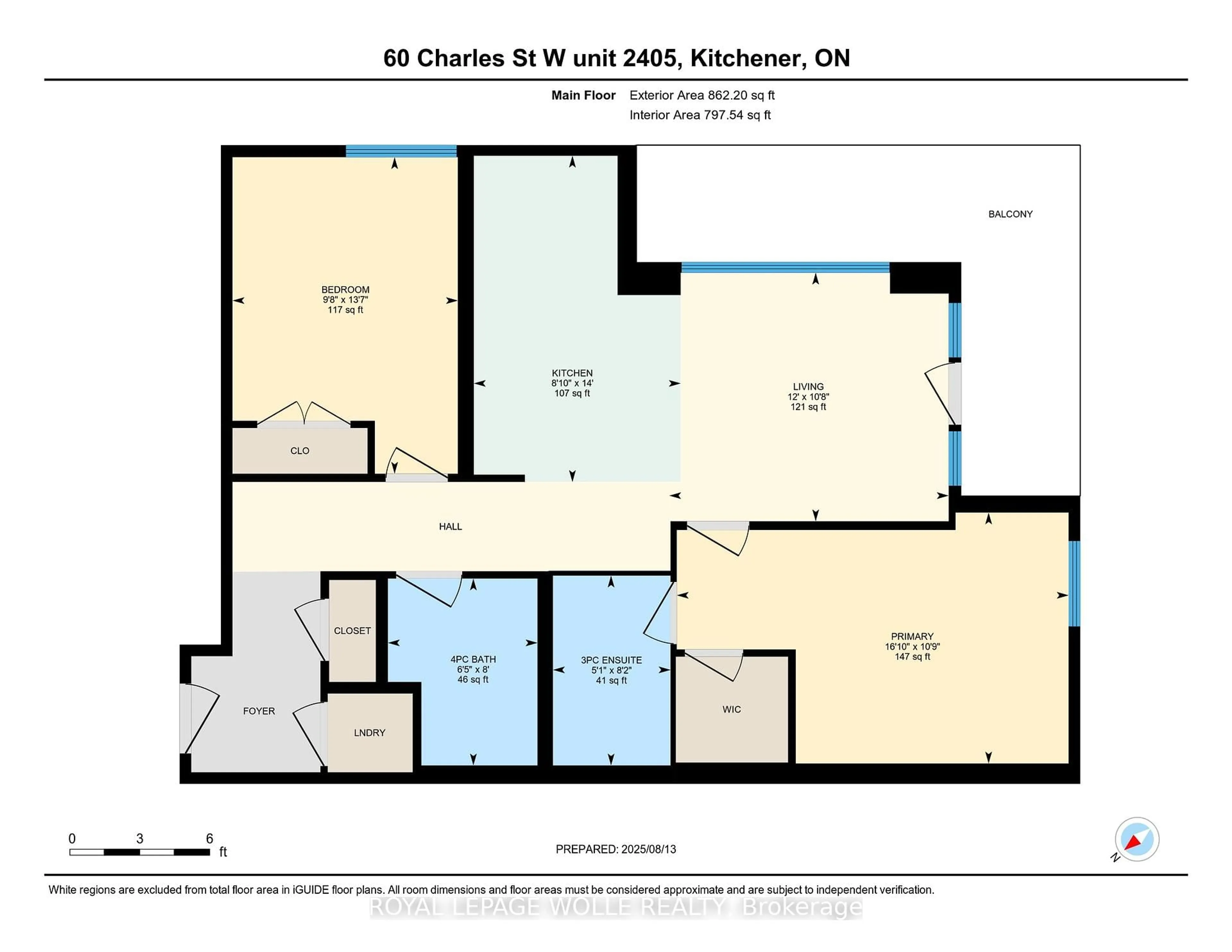 Floor plan for 60 Charles St #2405, Kitchener Ontario N2G 1Y6
