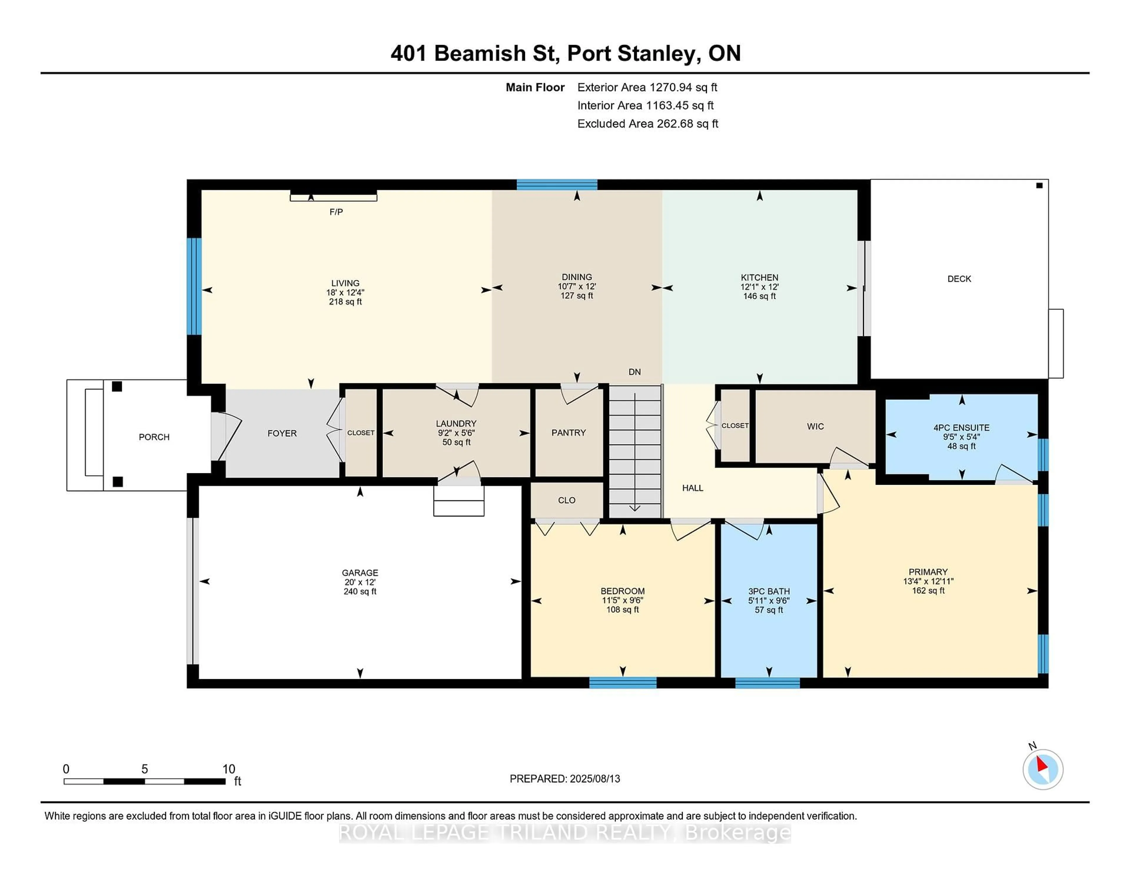Floor plan for 401 Beamish St, Central Elgin Ontario N5L 0A7