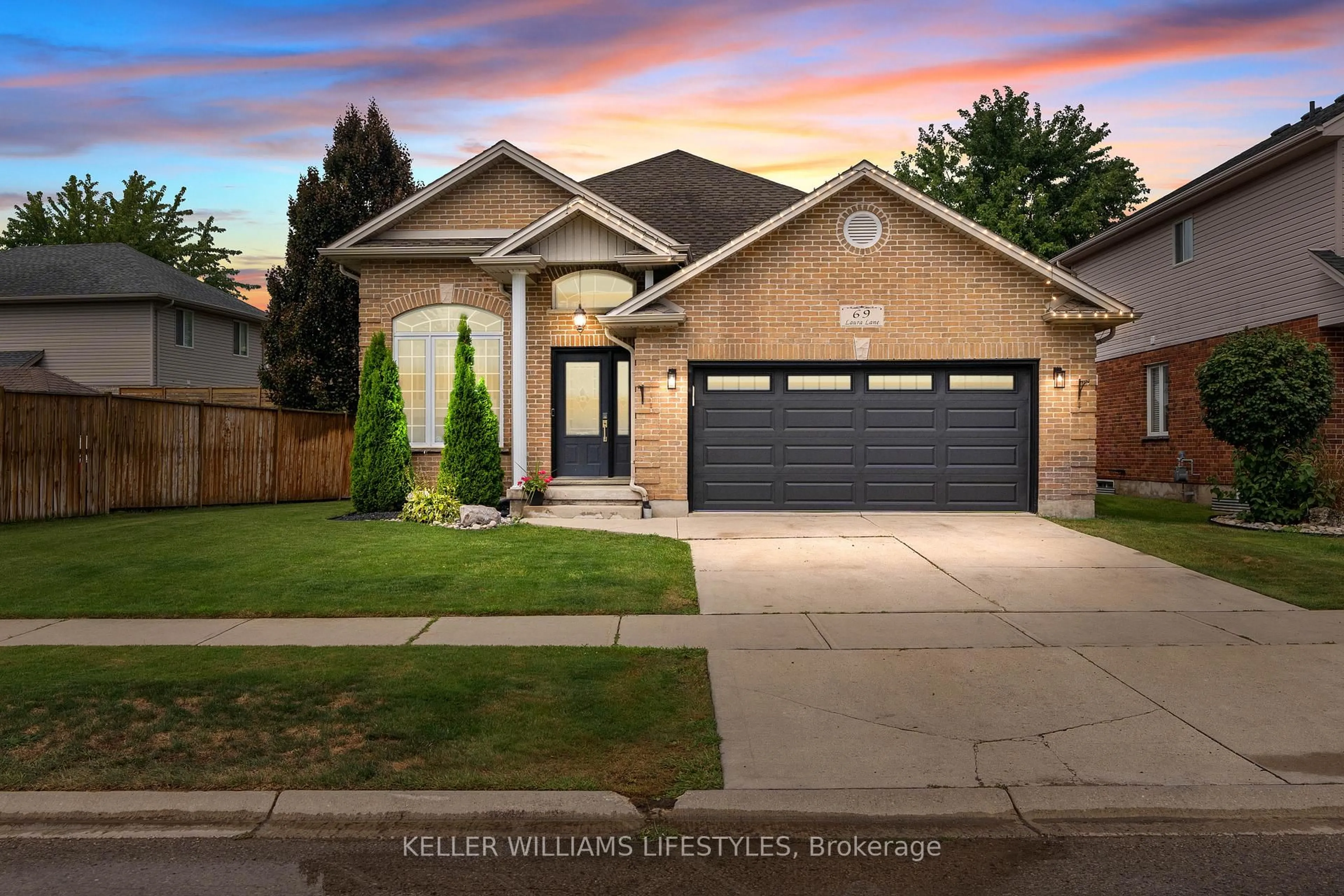 Home with brick exterior material, street for 69 Laura Lane, Strathroy-Caradoc Ontario N7G 4K9