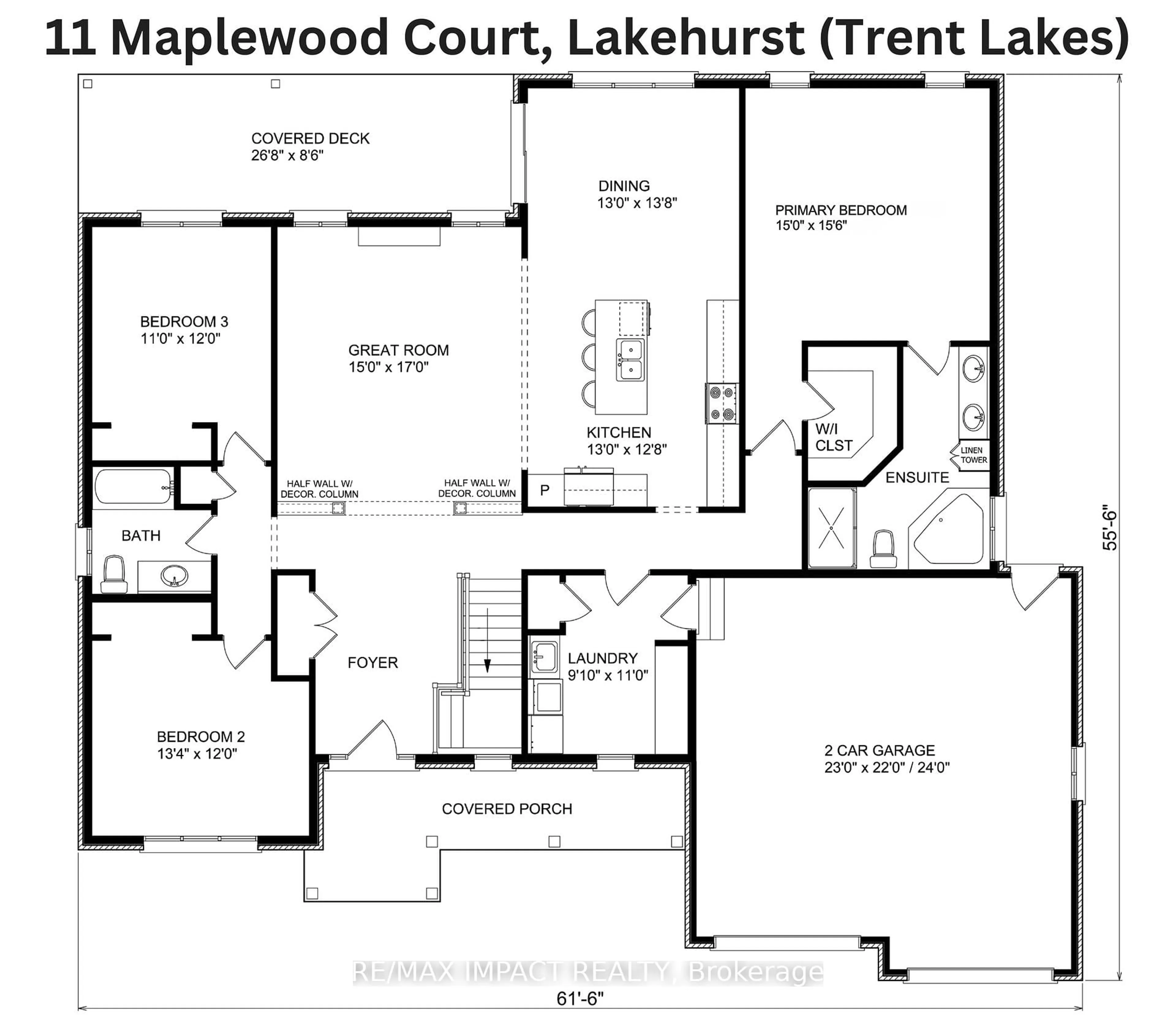 Floor plan for 11 Maplewood Crt, Trent Lakes Ontario K0L 1J0