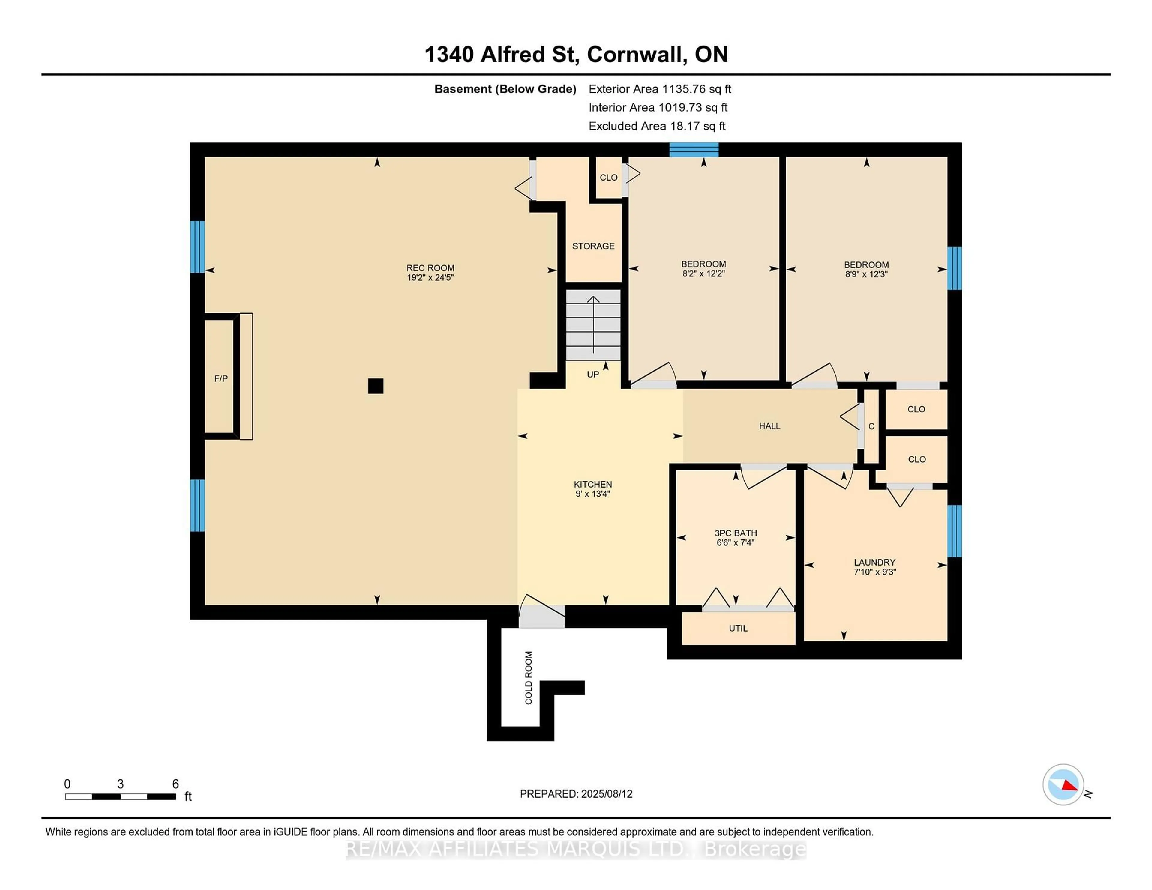 Floor plan for 1340 Alfred St, Cornwall Ontario K6J 4Z8