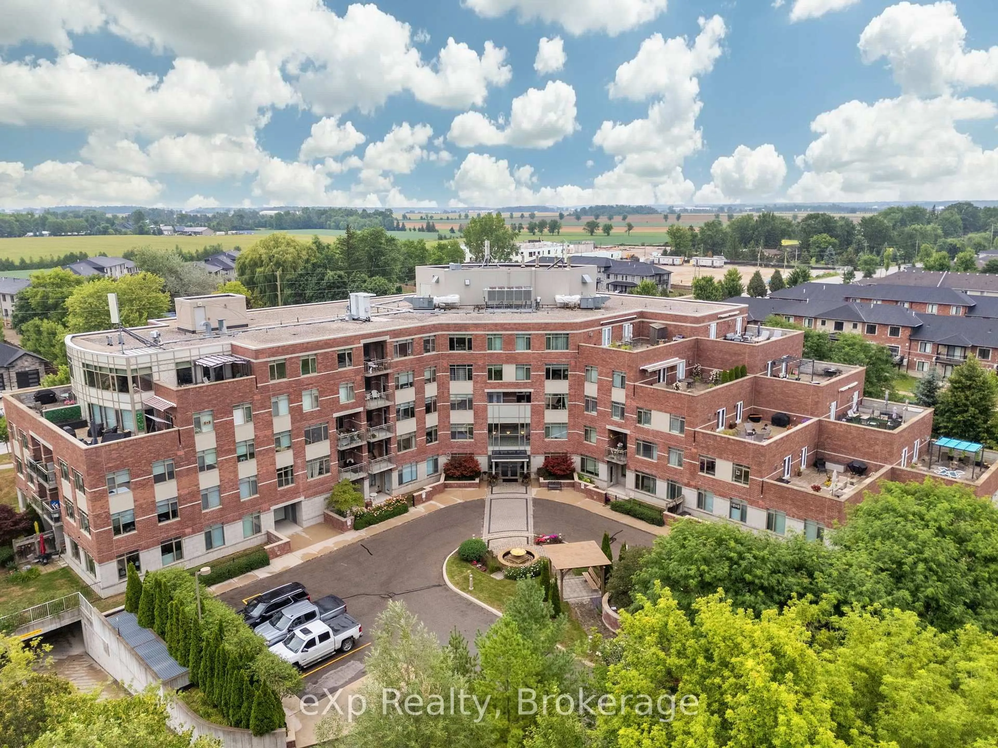 A pic from outside/outdoor area/front of a property/back of a property/a pic from drone, city buildings view from balcony for 400 Romeo St #113, Stratford Ontario N5A 0A2