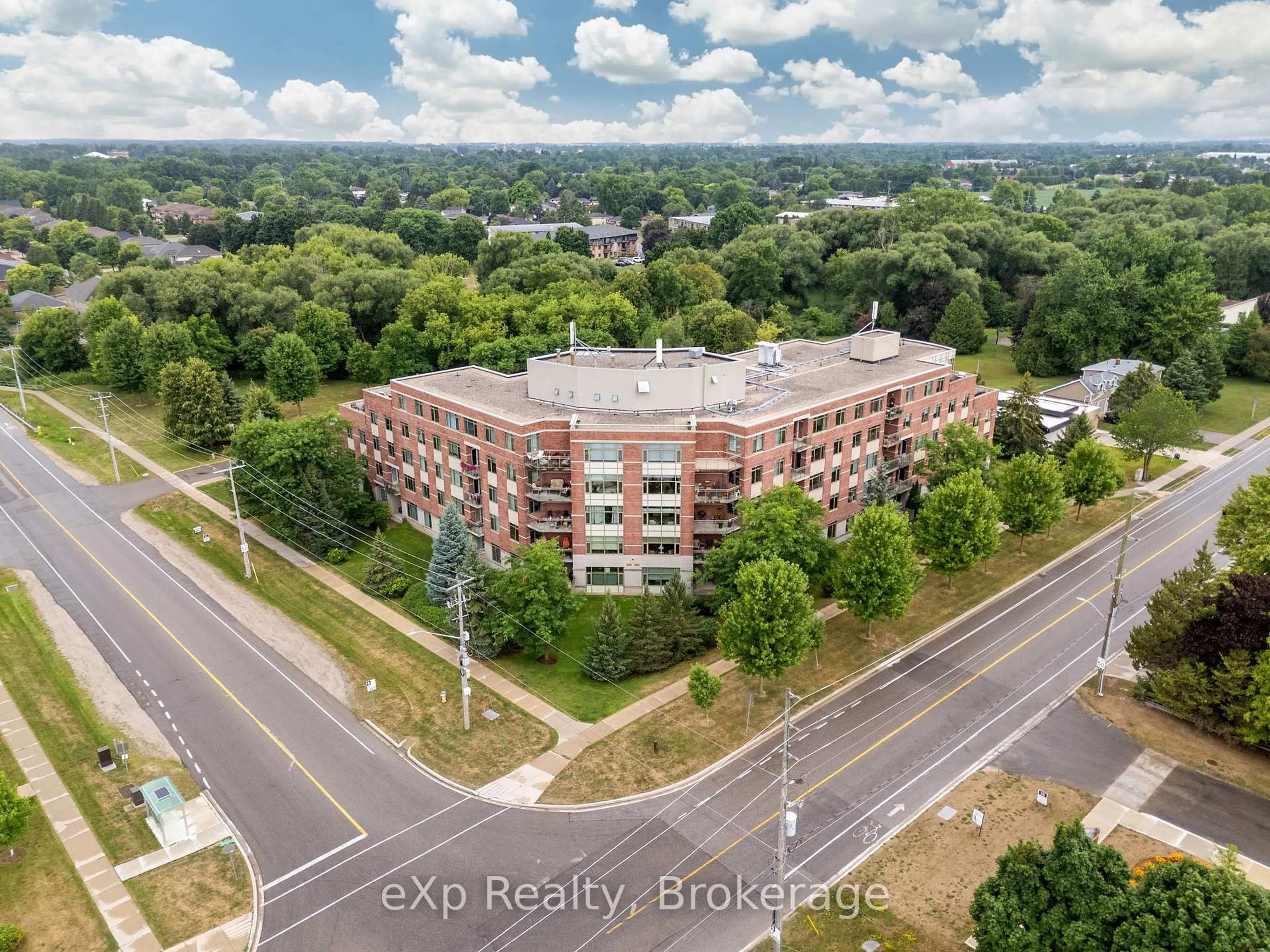 A pic from outside/outdoor area/front of a property/back of a property/a pic from drone, city buildings view from balcony for 400 Romeo St #113, Stratford Ontario N5A 0A2