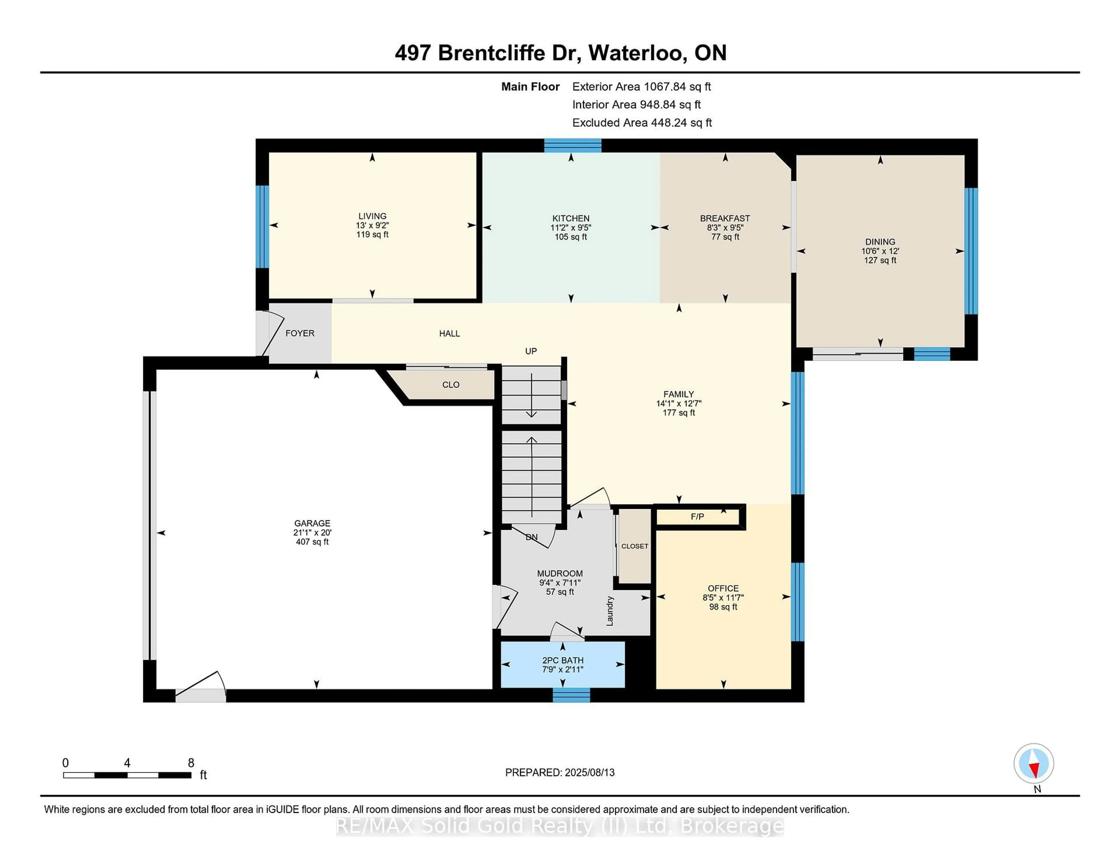 Floor plan for 497 Brentcliffe Dr, Waterloo Ontario N2T 2R8