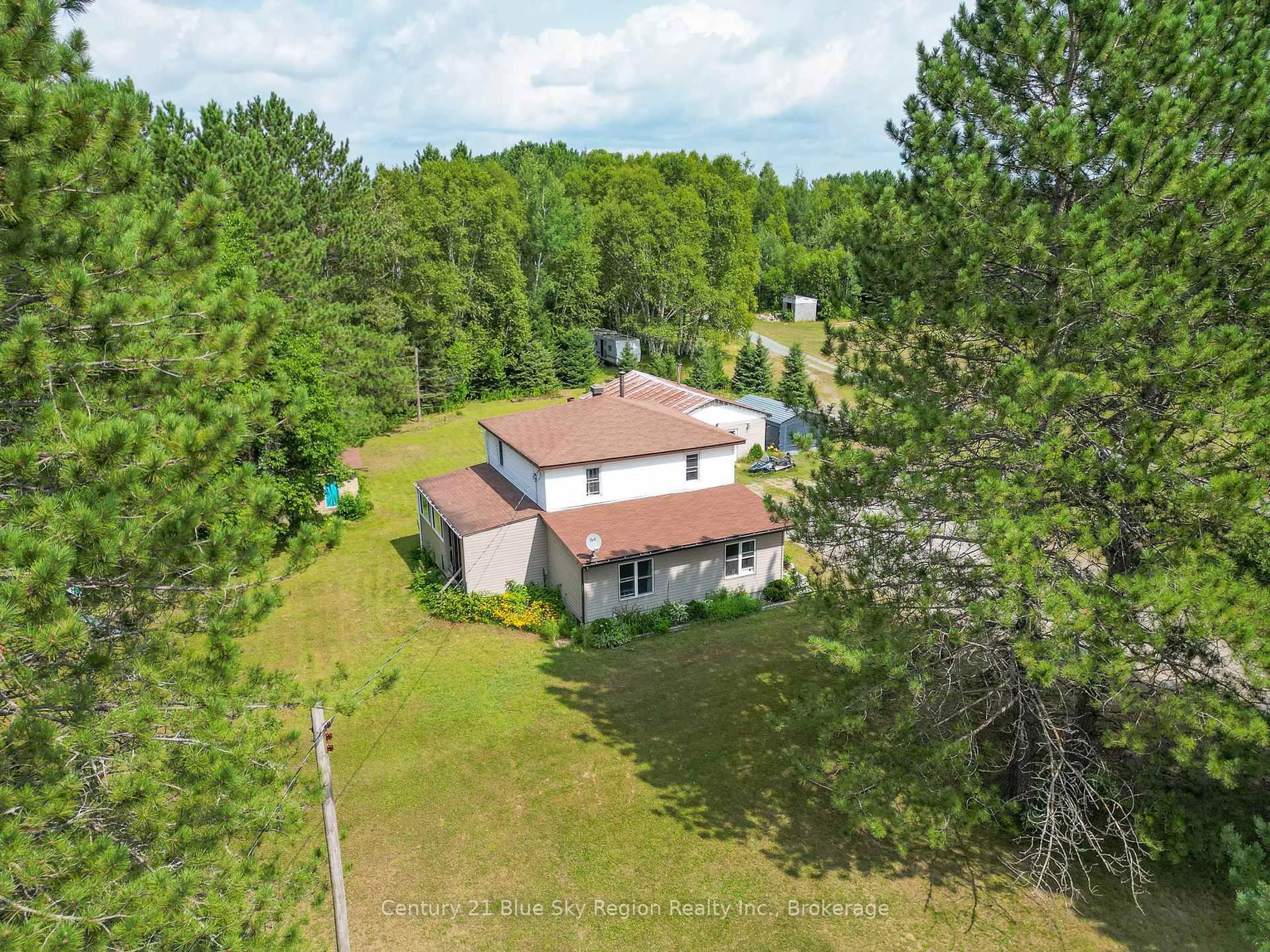 A pic from outside/outdoor area/front of a property/back of a property/a pic from drone, unknown for 1747 Highway 575, West Nipissing Ontario P0H 1M0