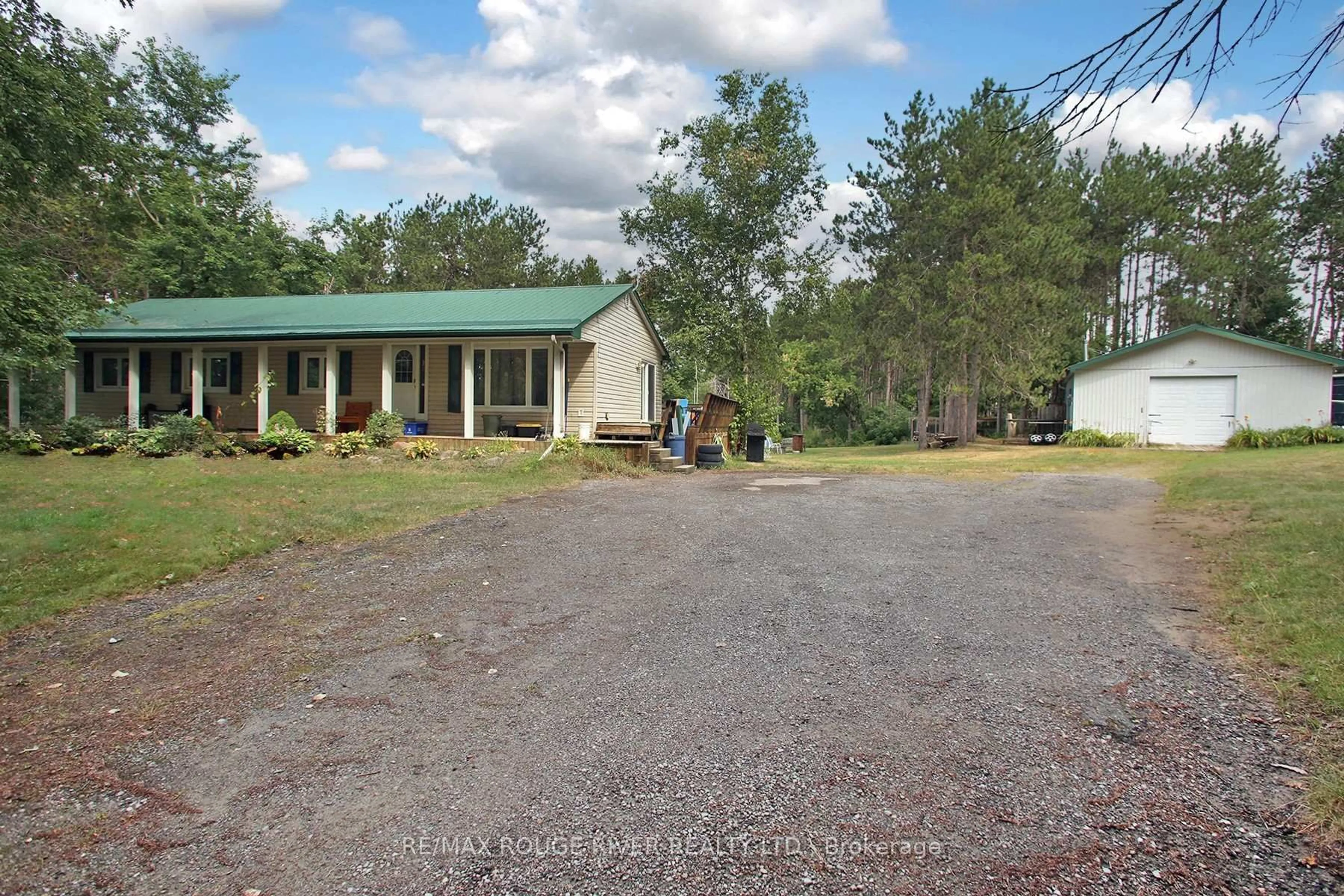 A pic from outside/outdoor area/front of a property/back of a property/a pic from drone, unknown for 199 Farmers Rd, Kawartha Lakes Ontario L0A 1K0