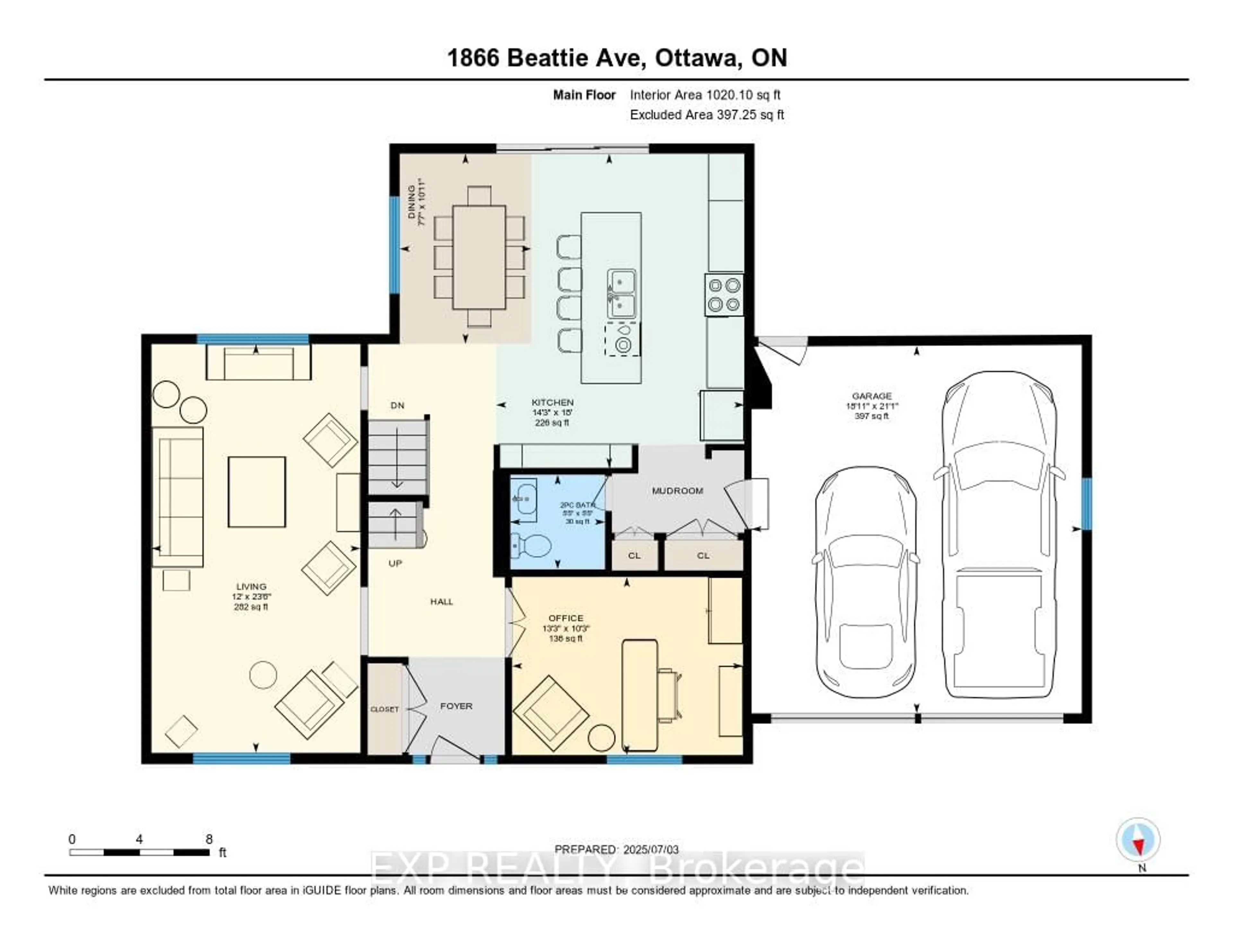 Floor plan for 1866 Beattie Ave, Ottawa Ontario K1H 5R8