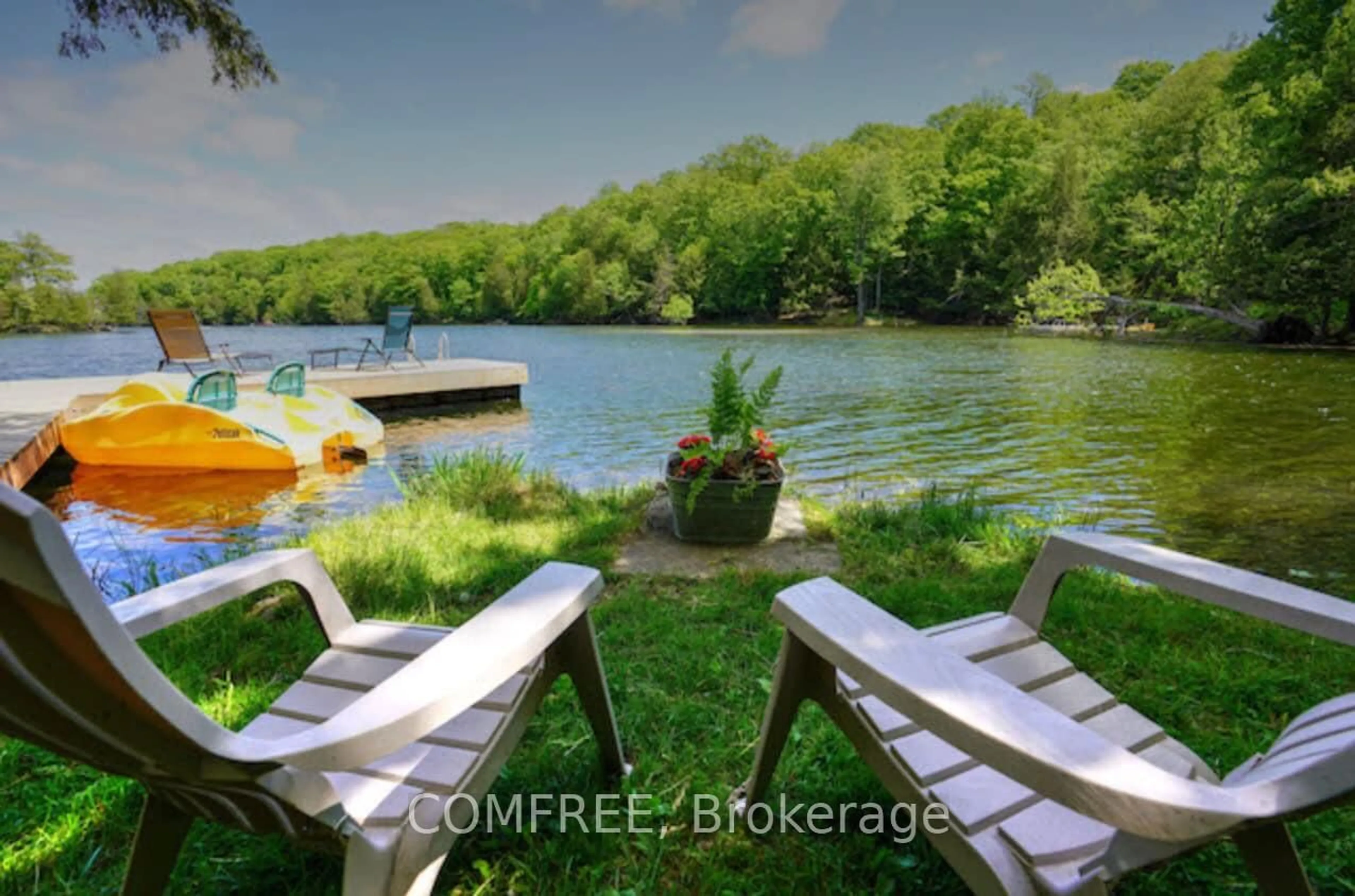 Patio, water/lake/river/ocean view for 199 West Devil Lake Lane, Sydenham Ontario K0H 2T0