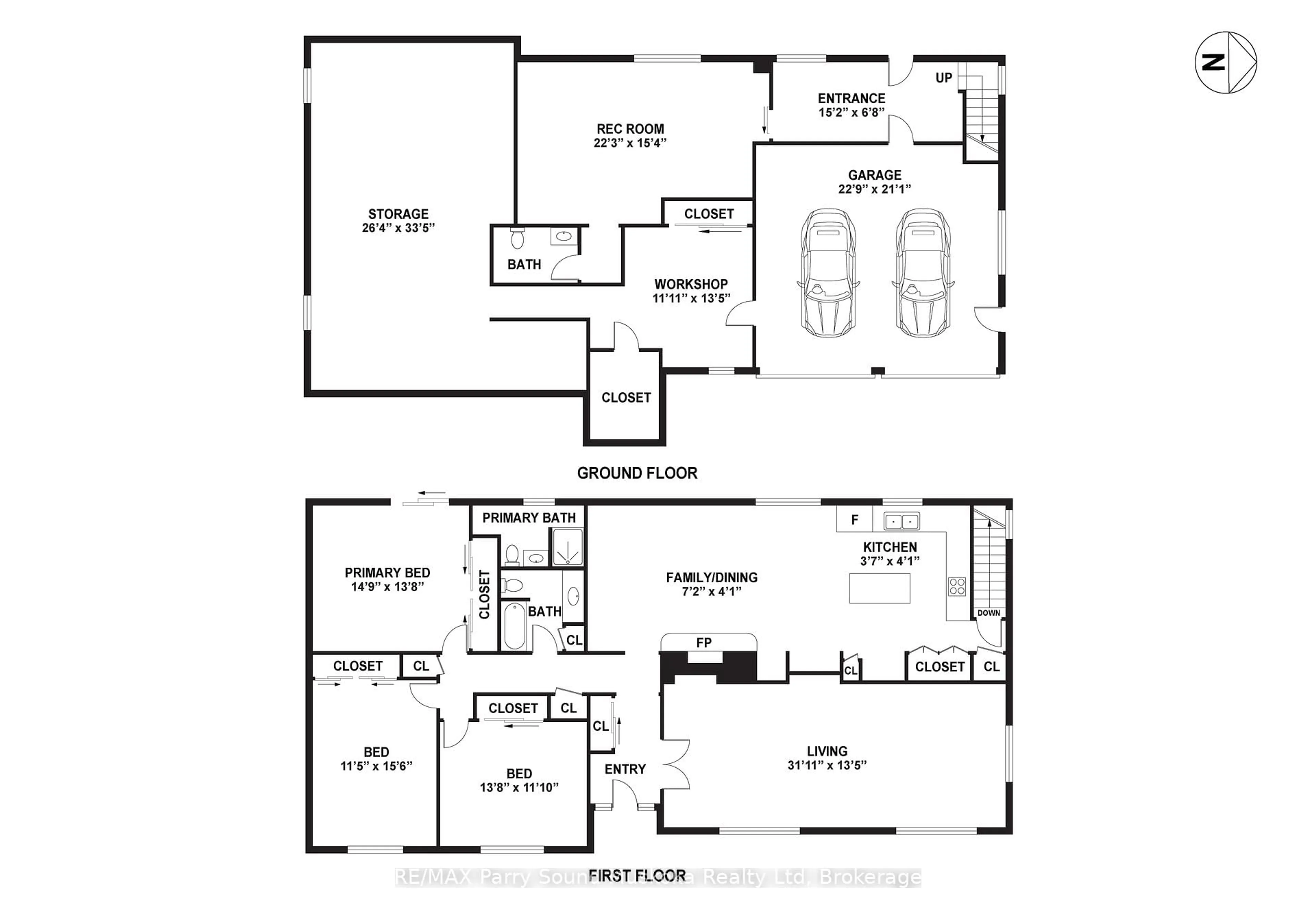 Floor plan for 113 North Rd, McDougall Ontario P2A 2W9