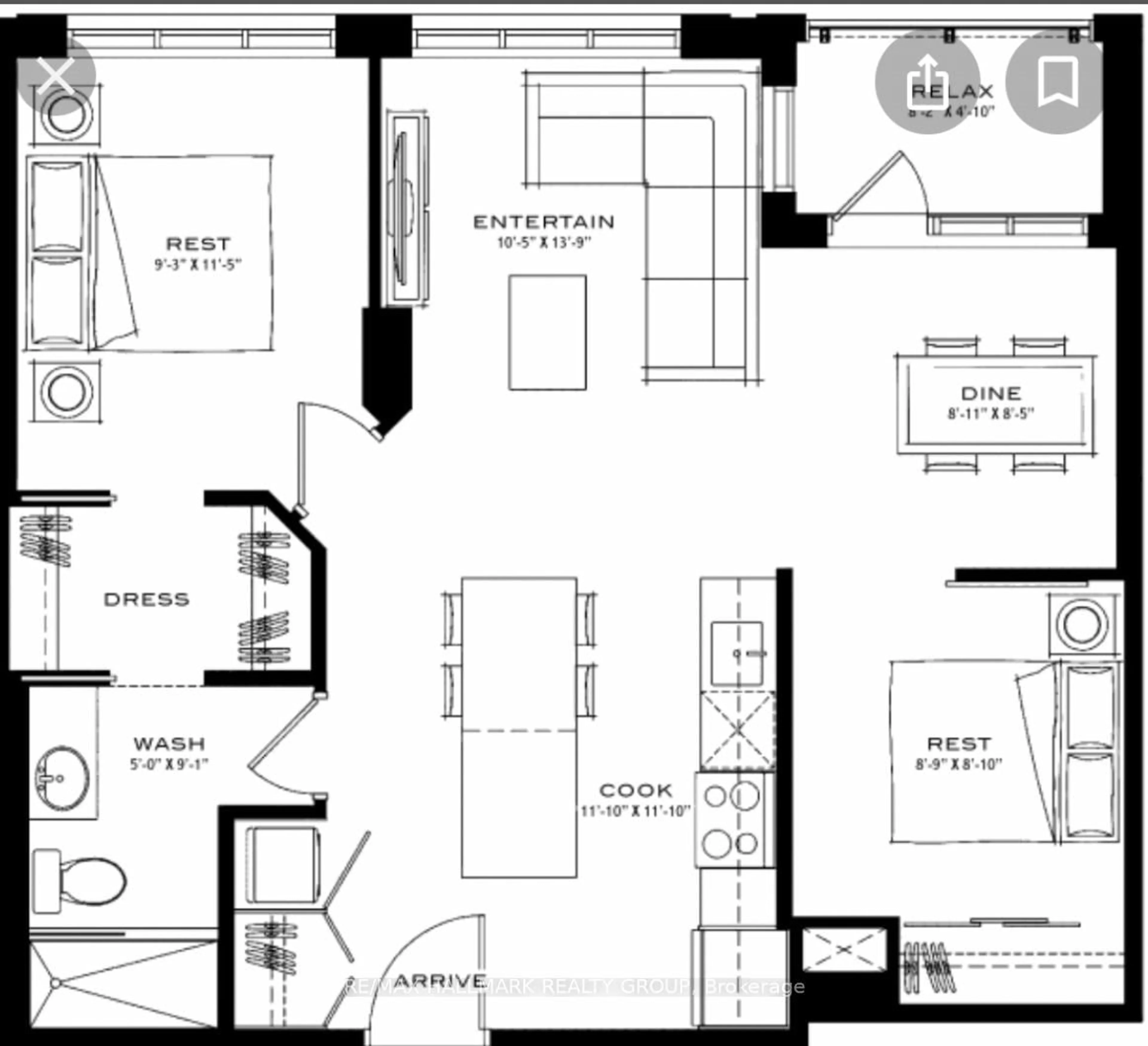 Floor plan for 10 Rosemount Ave #311, Ottawa Ontario K1Y 4G9