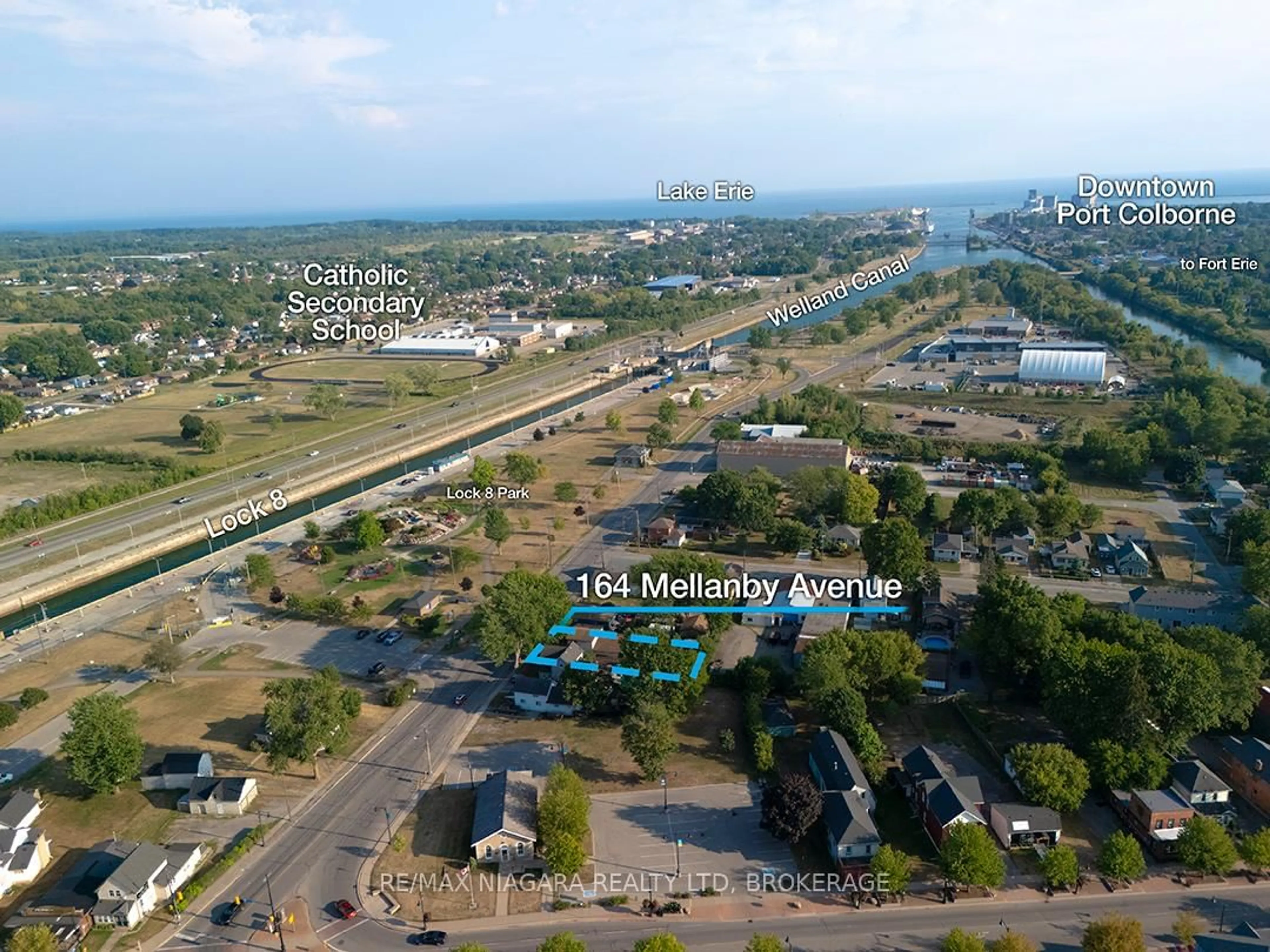 A pic from outside/outdoor area/front of a property/back of a property/a pic from drone, mountain view for 164 Mellanby Ave, Port Colborne Ontario L3K 2L8