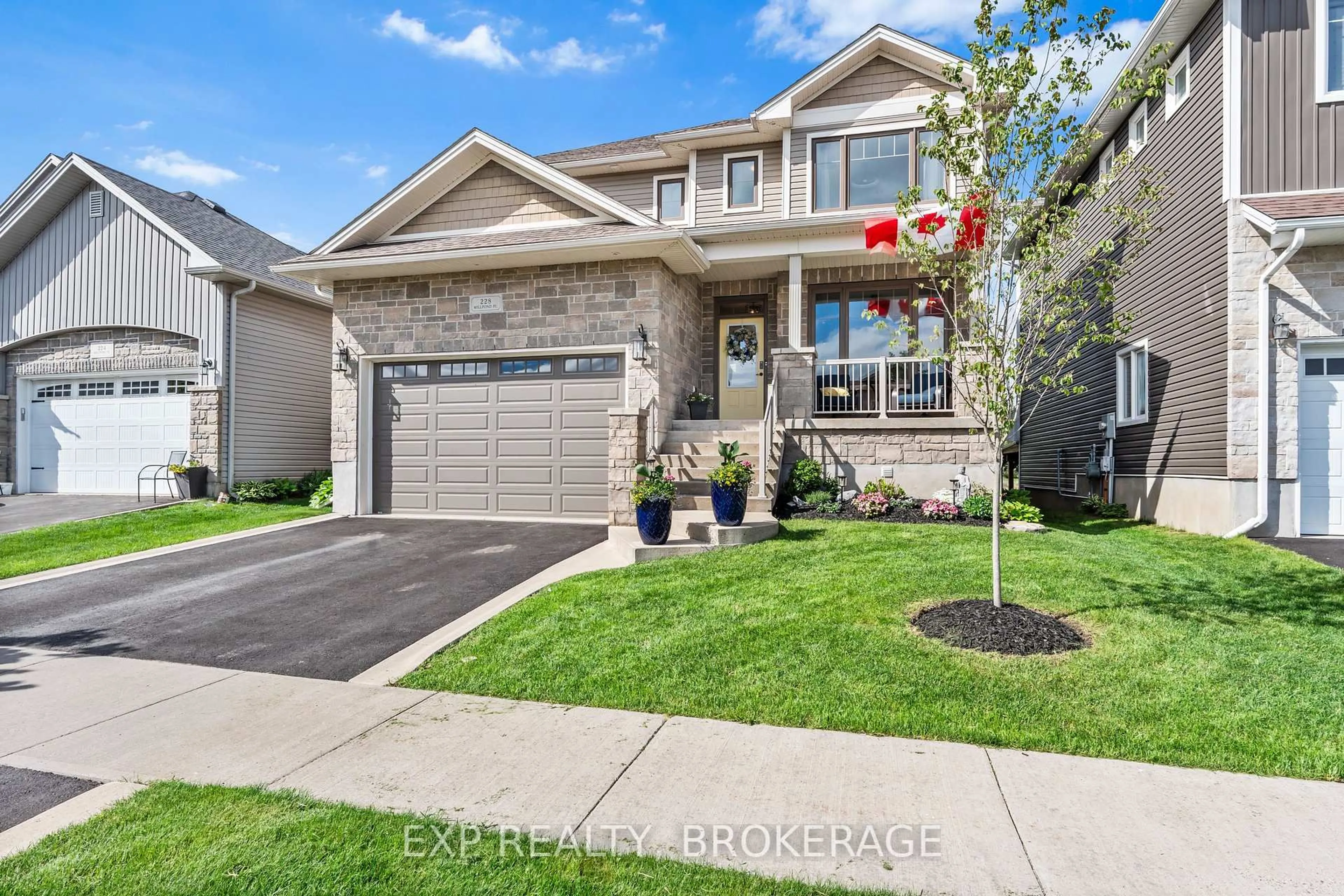 Home with brick exterior material, street for 228 MILL POND Pl, Kingston Ontario K7M 0C9