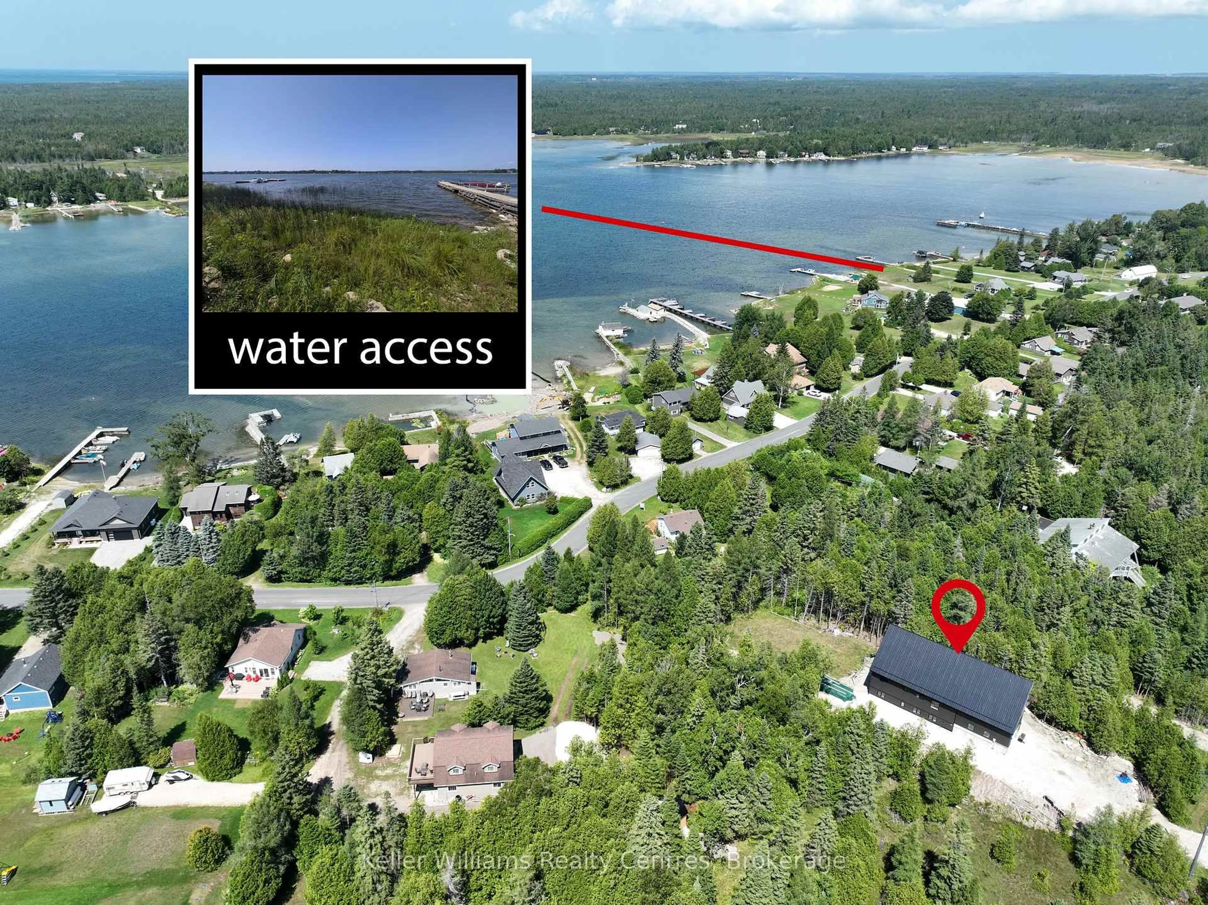 A pic from outside/outdoor area/front of a property/back of a property/a pic from drone, water/lake/river/ocean view for 64 Baywatch Dr, Northern Bruce Peninsula Ontario N0H 2T0