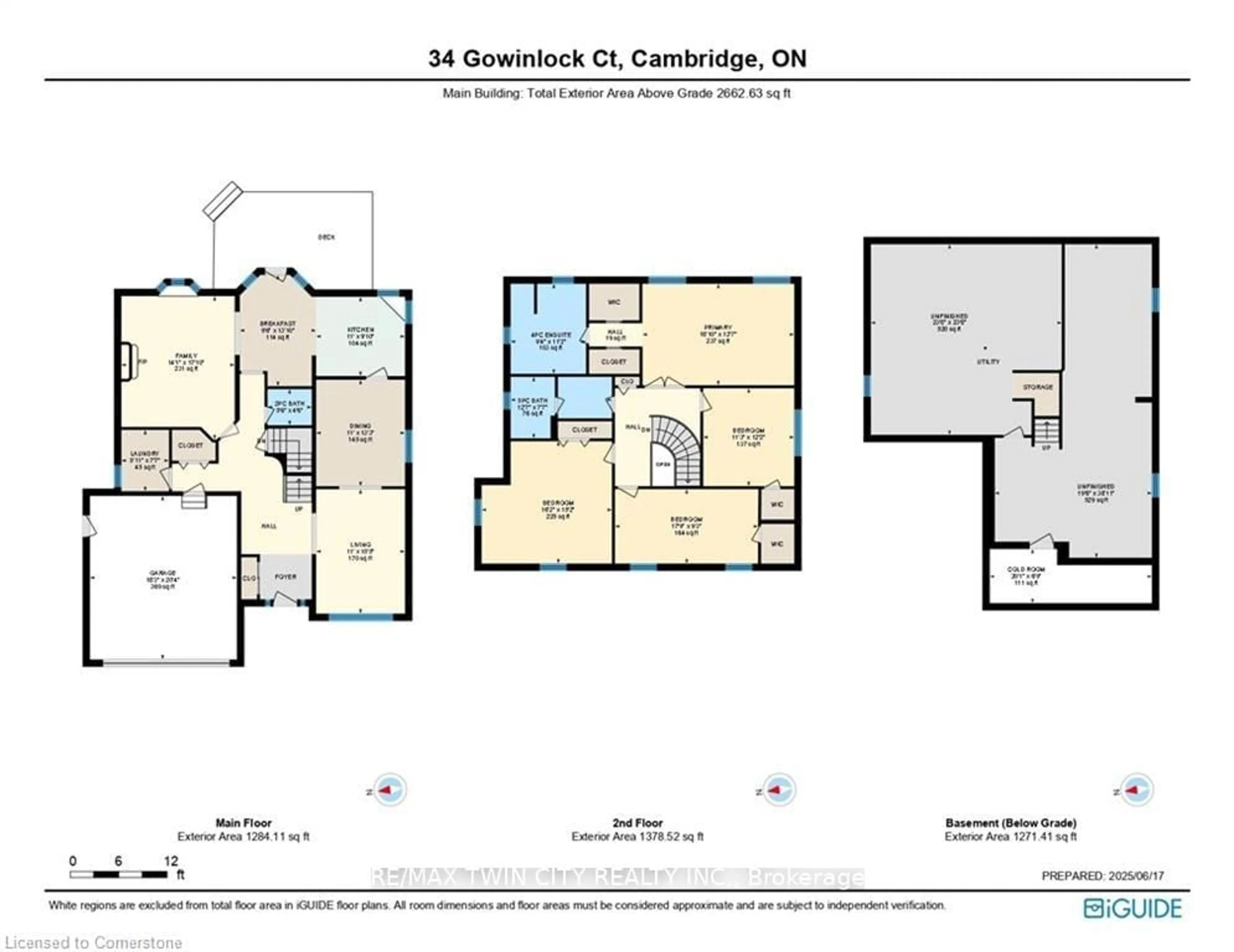 Floor plan for 34 Gowinlock Crt, Cambridge Ontario N1T 1N2