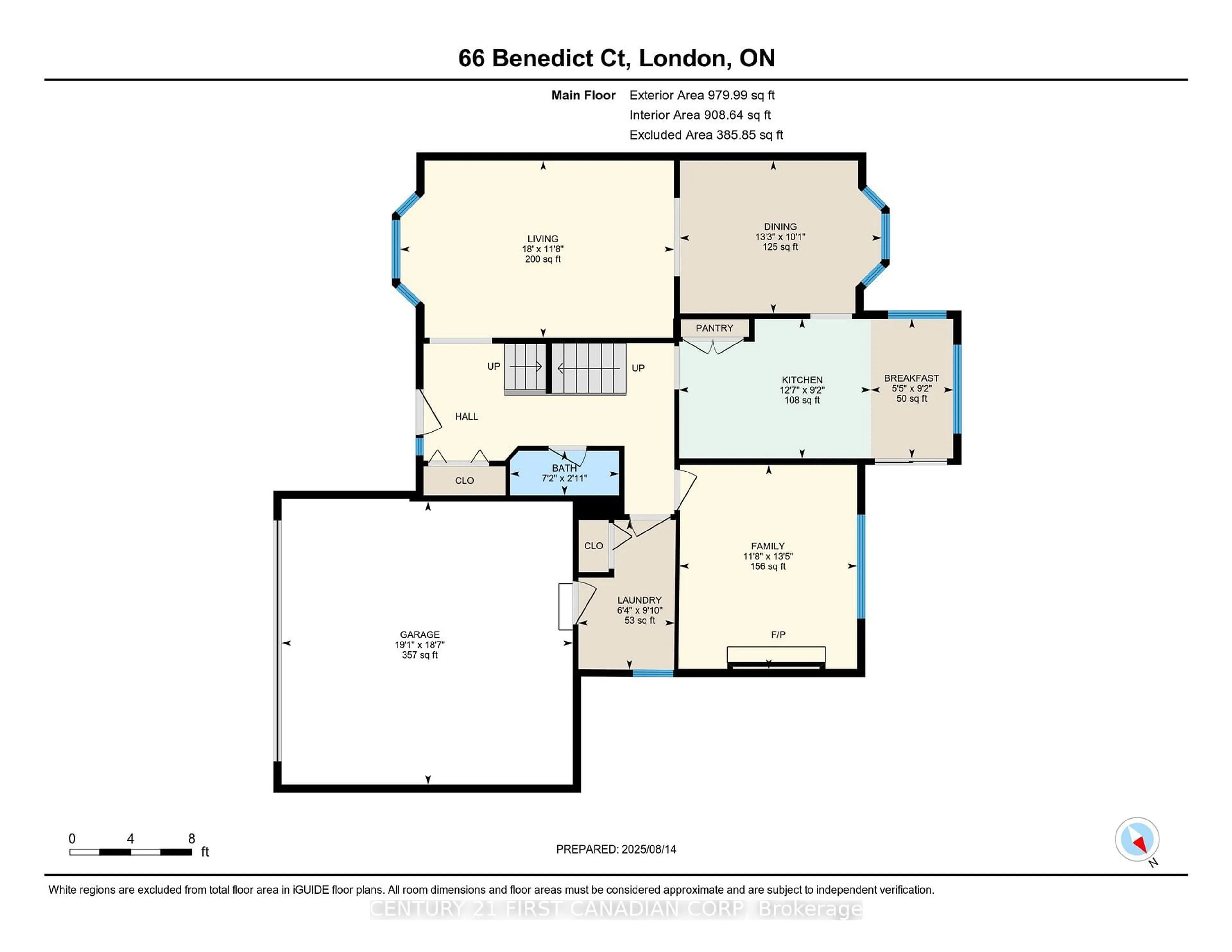 Floor plan for 66 Benedict Crt, London East Ontario N5Y 5H6