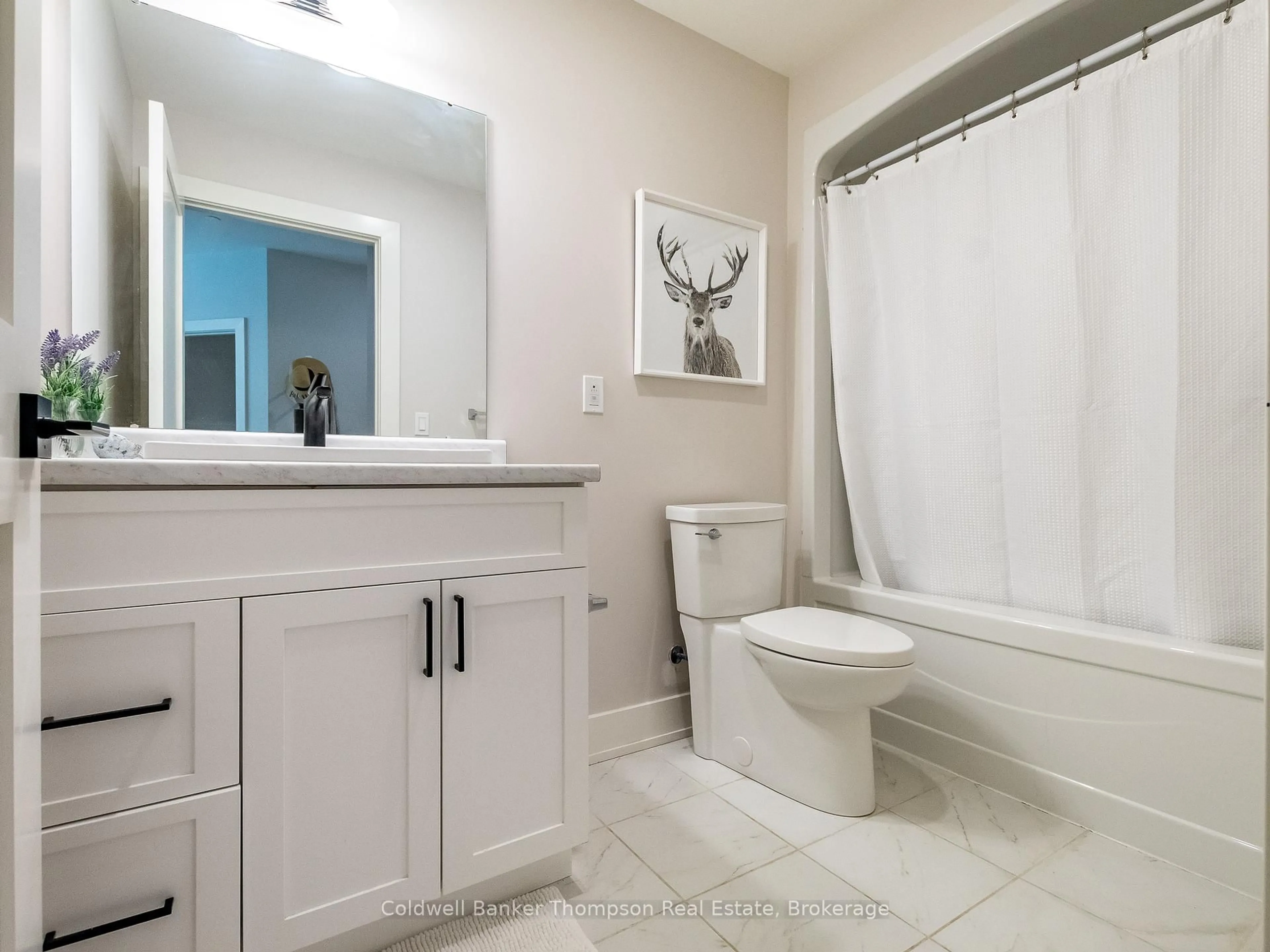 Contemporary bathroom, ceramic/tile floor for 18 Campus Tr #207, Huntsville Ontario P1H 0K2