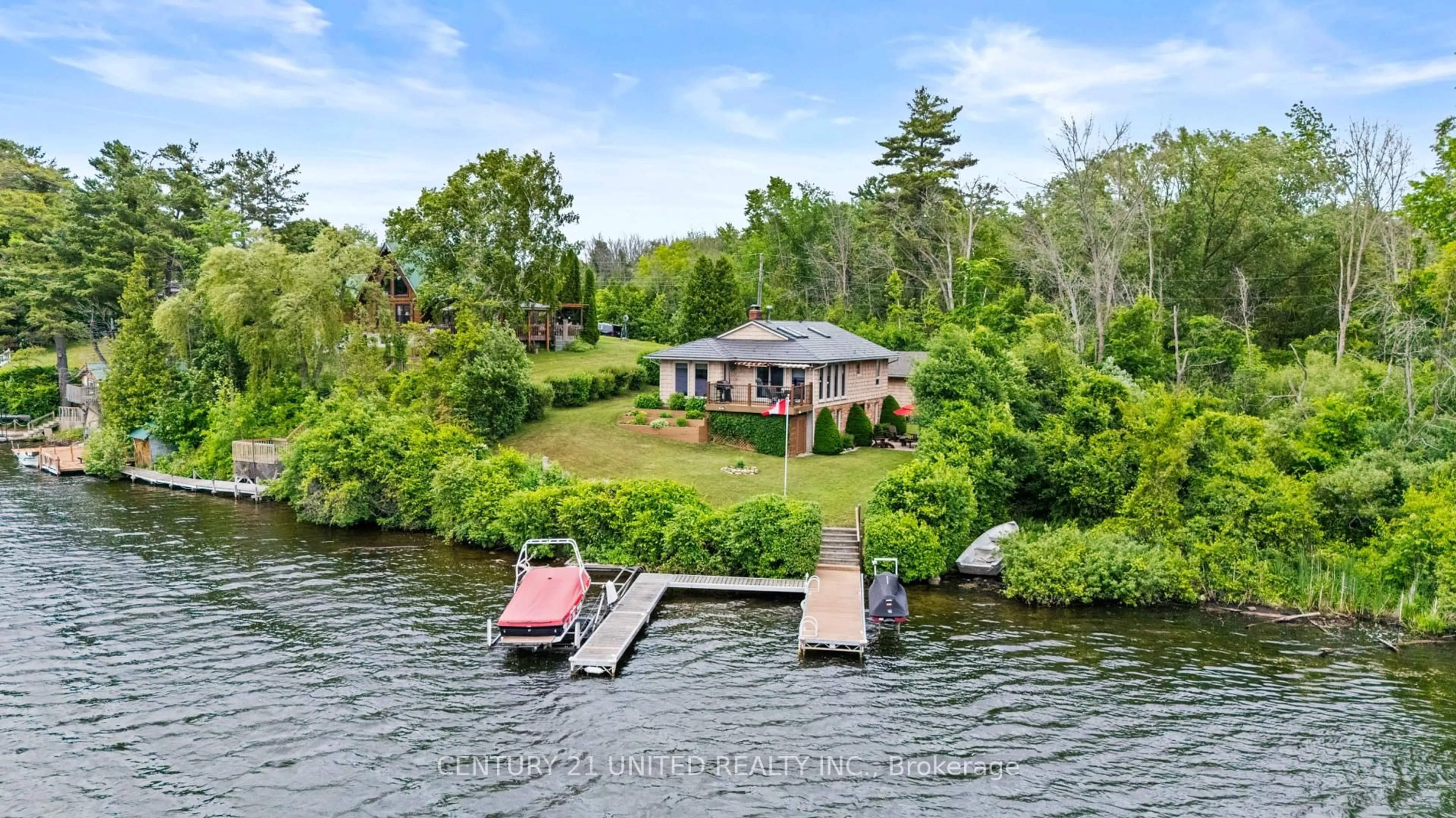 A pic from outside/outdoor area/front of a property/back of a property/a pic from drone, water/lake/river/ocean view for 210 Thompson Rd, Otonabee-South Monaghan Ontario K9J 6X8