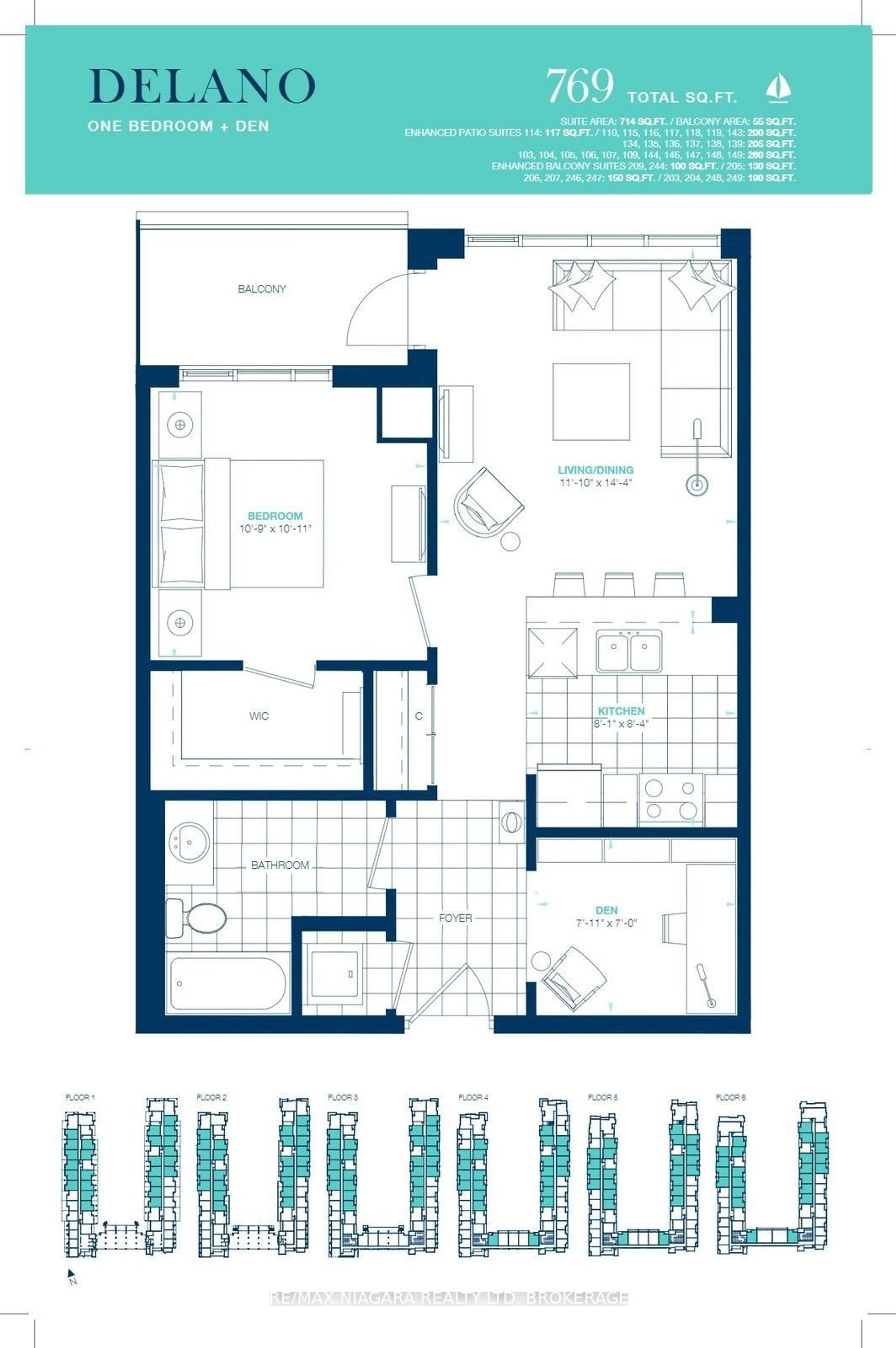 Floor plan for 16 Concord Pl #416, Grimsby Ontario L3M 0J1