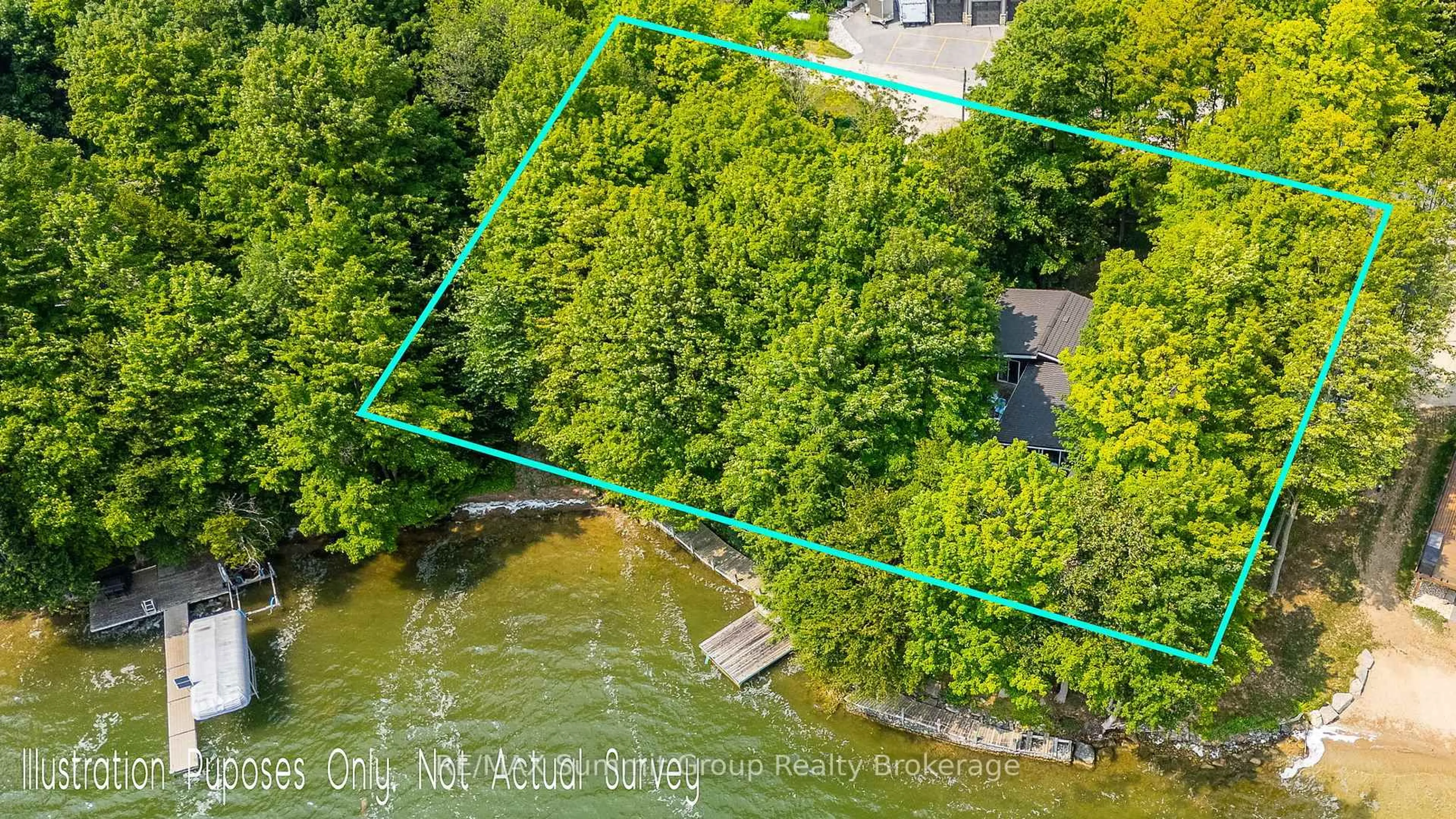 A pic from outside/outdoor area/front of a property/back of a property/a pic from drone, water/lake/river/ocean view for 116 Baragar Rd, Grey Highlands Ontario N0C 1E0
