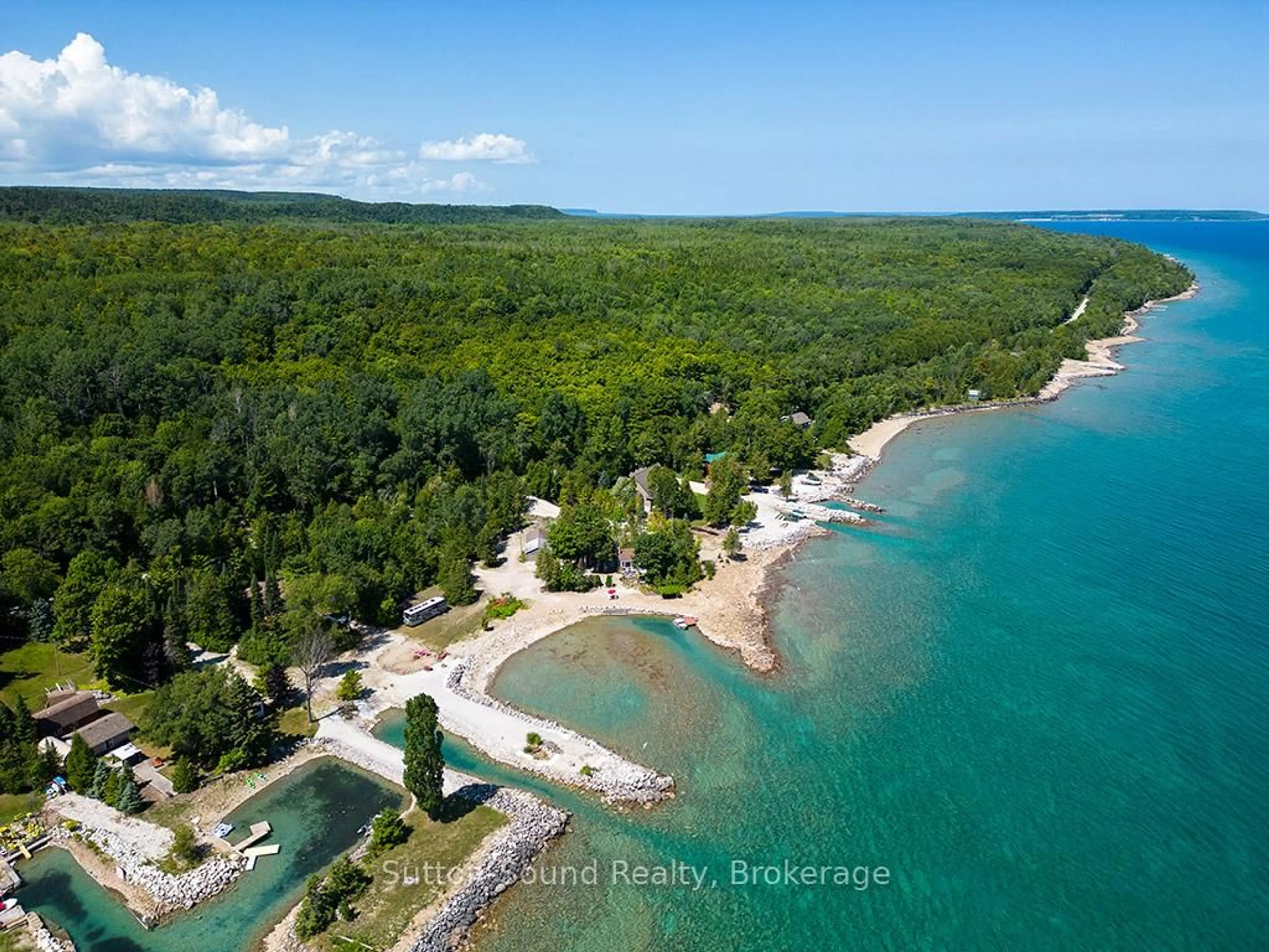 A pic from outside/outdoor area/front of a property/back of a property/a pic from drone, water/lake/river/ocean view for 505113 GREY ROAD 1, Georgian Bluffs Ontario N0H 2T0