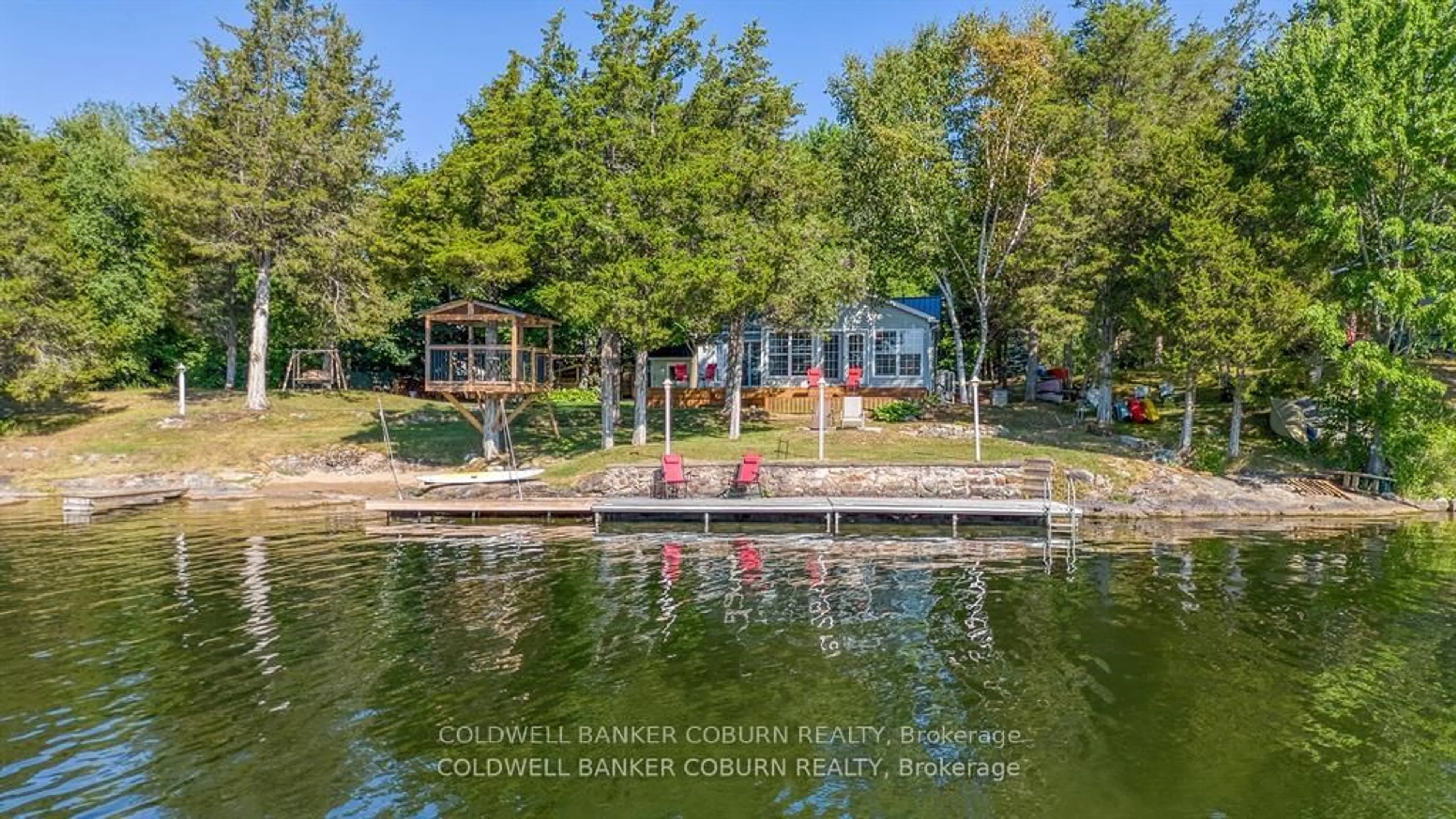 A pic from outside/outdoor area/front of a property/back of a property/a pic from drone, water/lake/river/ocean view for 1328 LB13 Rd, Rideau Lakes Ontario K0E 1N0