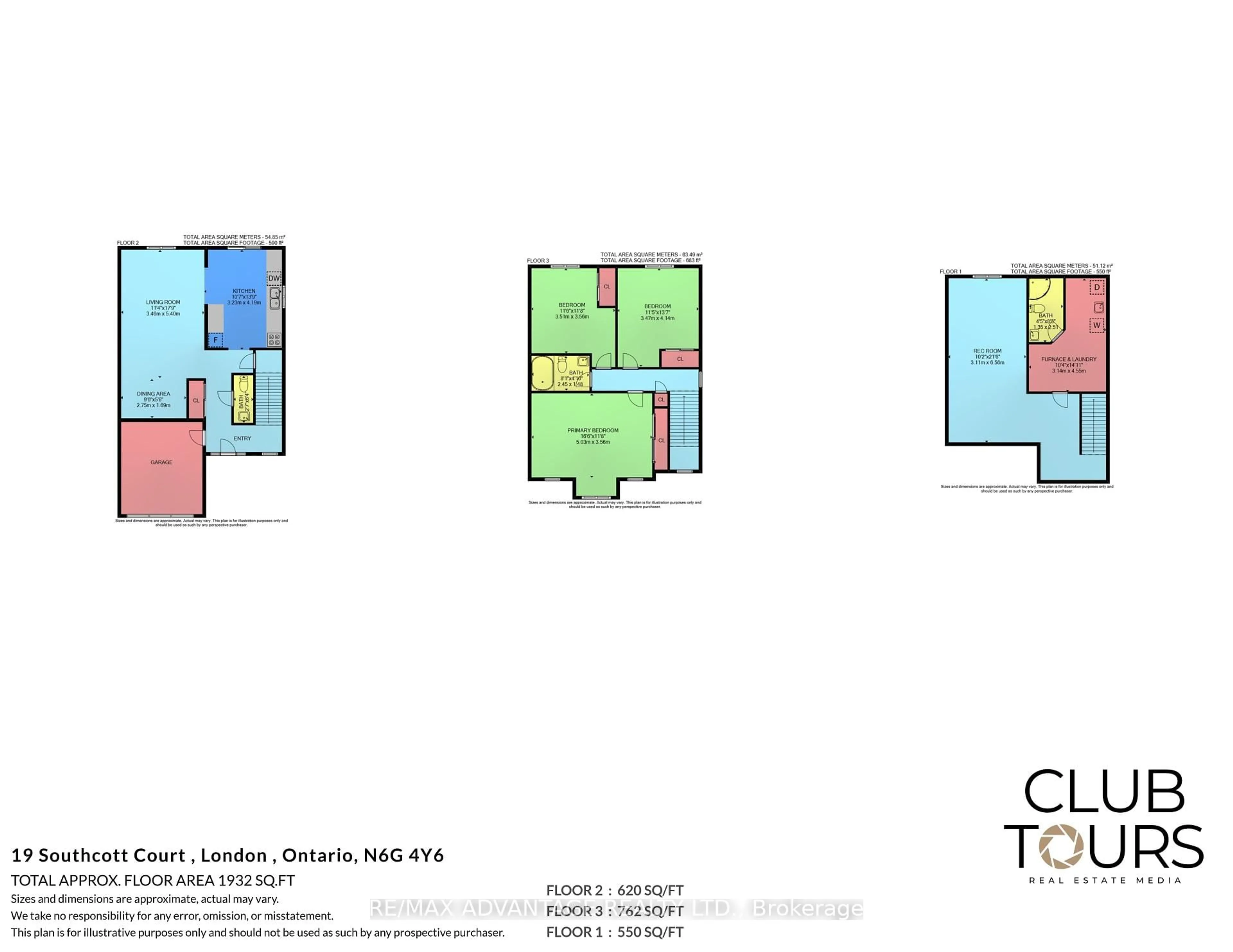 Floor plan for 19 Southcott Crt, London North Ontario N6G 4Y6