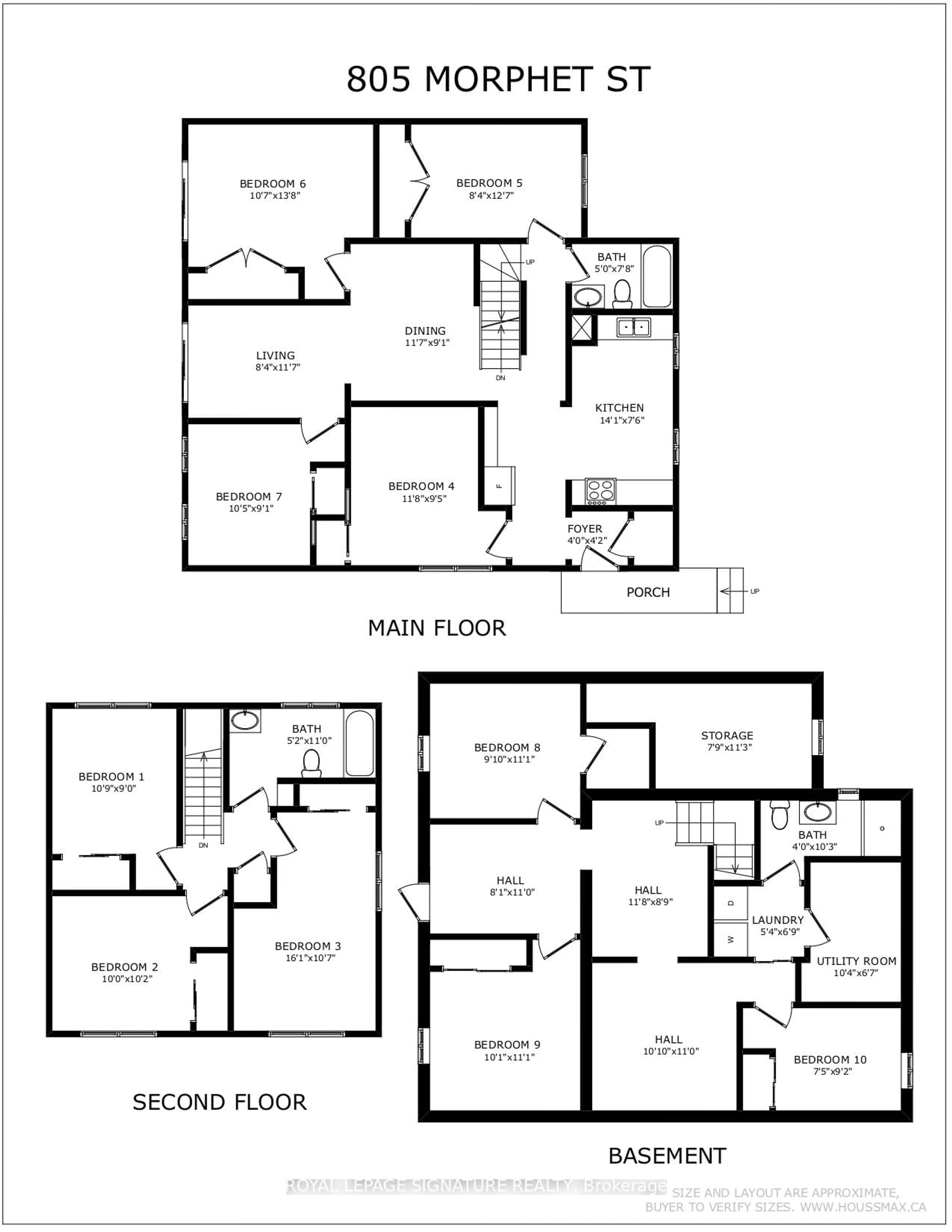 Floor plan for 805 Morphet Ave, Peterborough South Ontario K9J 2X7