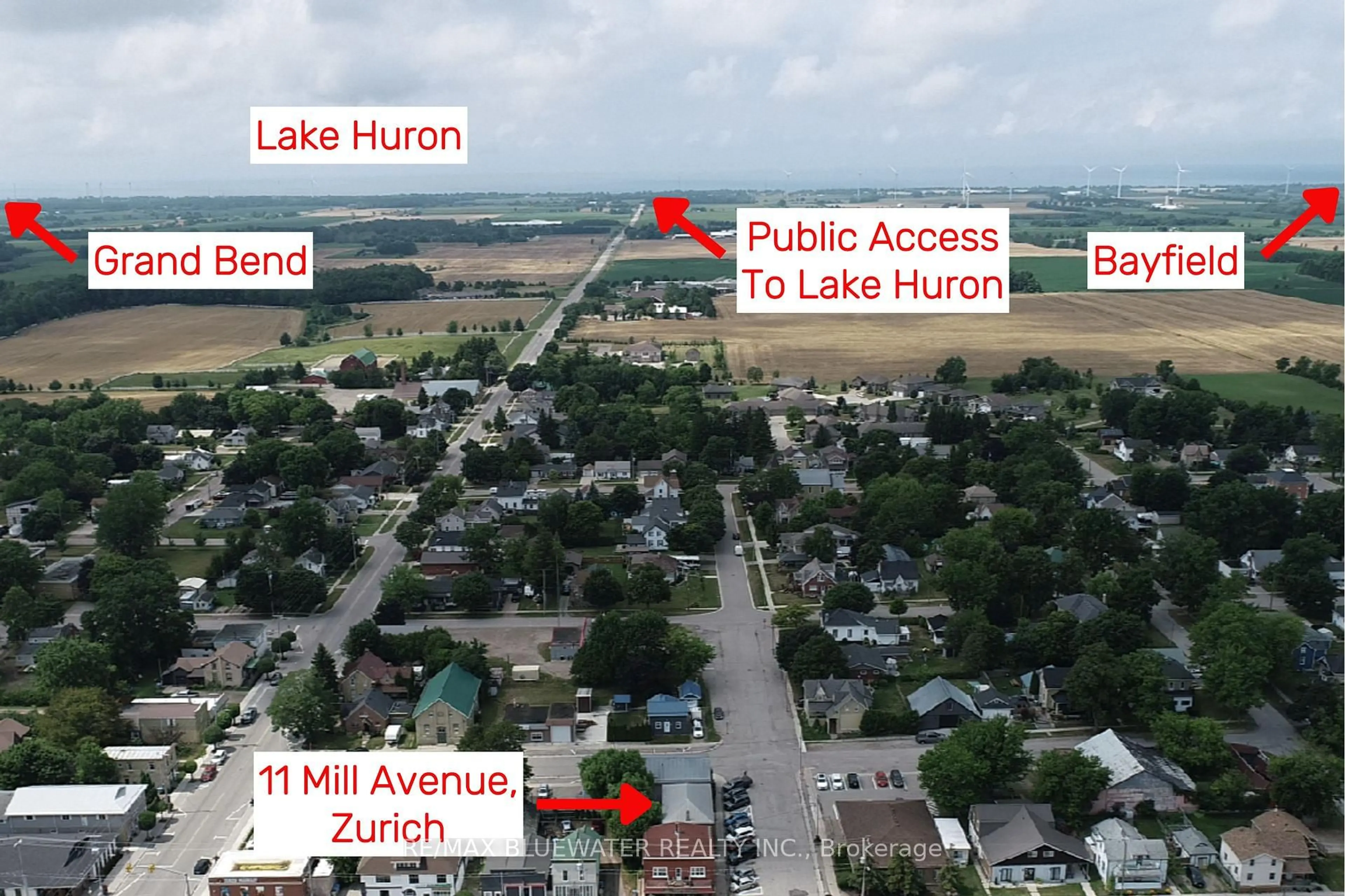 A pic from outside/outdoor area/front of a property/back of a property/a pic from drone, water/lake/river/ocean view for 11 MILL Ave, Bluewater Ontario N0M 2T0