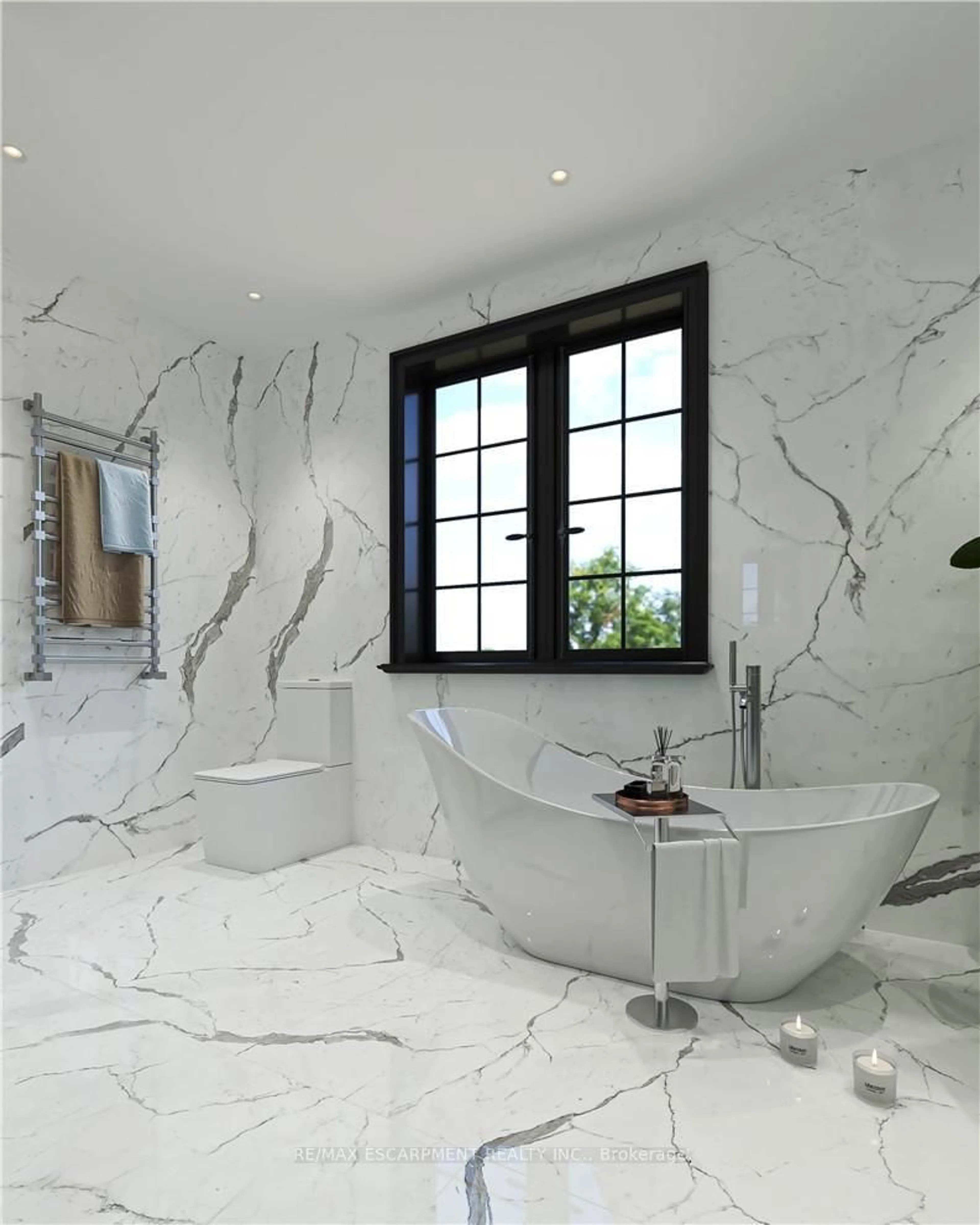 Contemporary bathroom, ceramic/tile floor for 49 Roselawn Ave, Hamilton Ontario L9G 2H9
