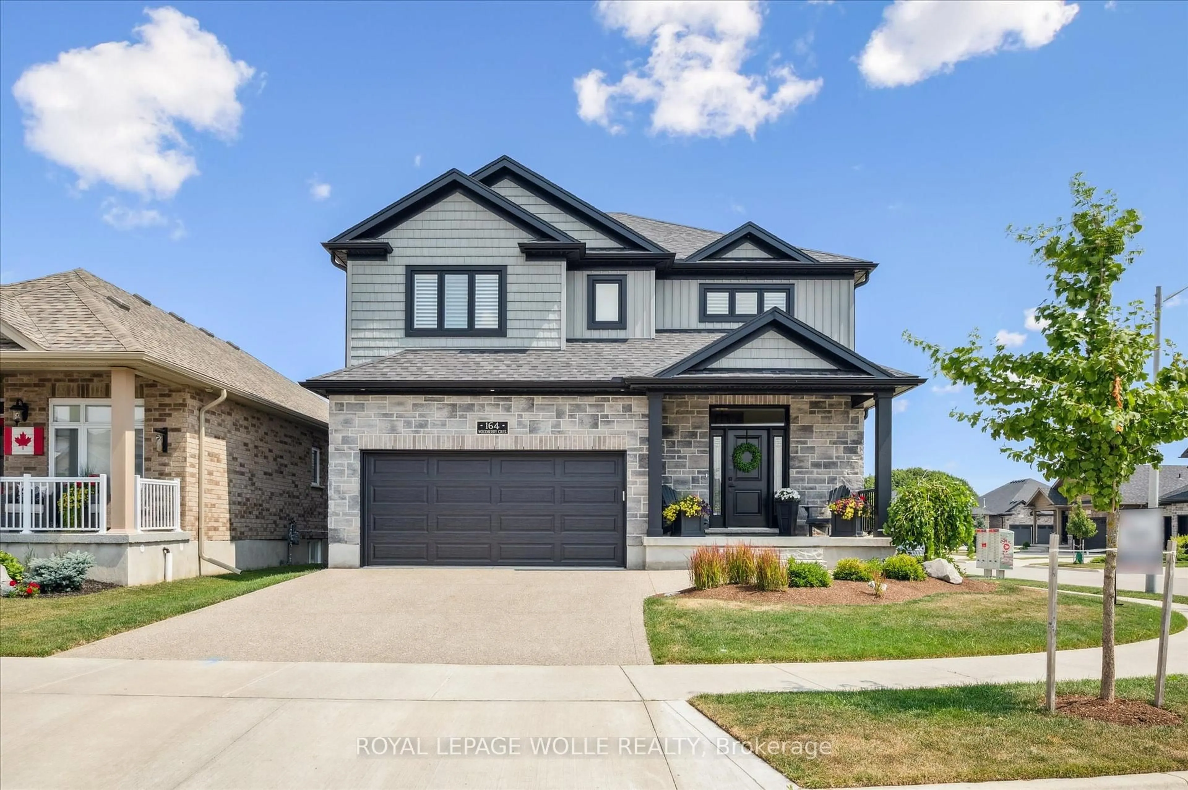Home with brick exterior material, street for 164 Woodberry Cres, Woolwich Ontario N3B 0E4
