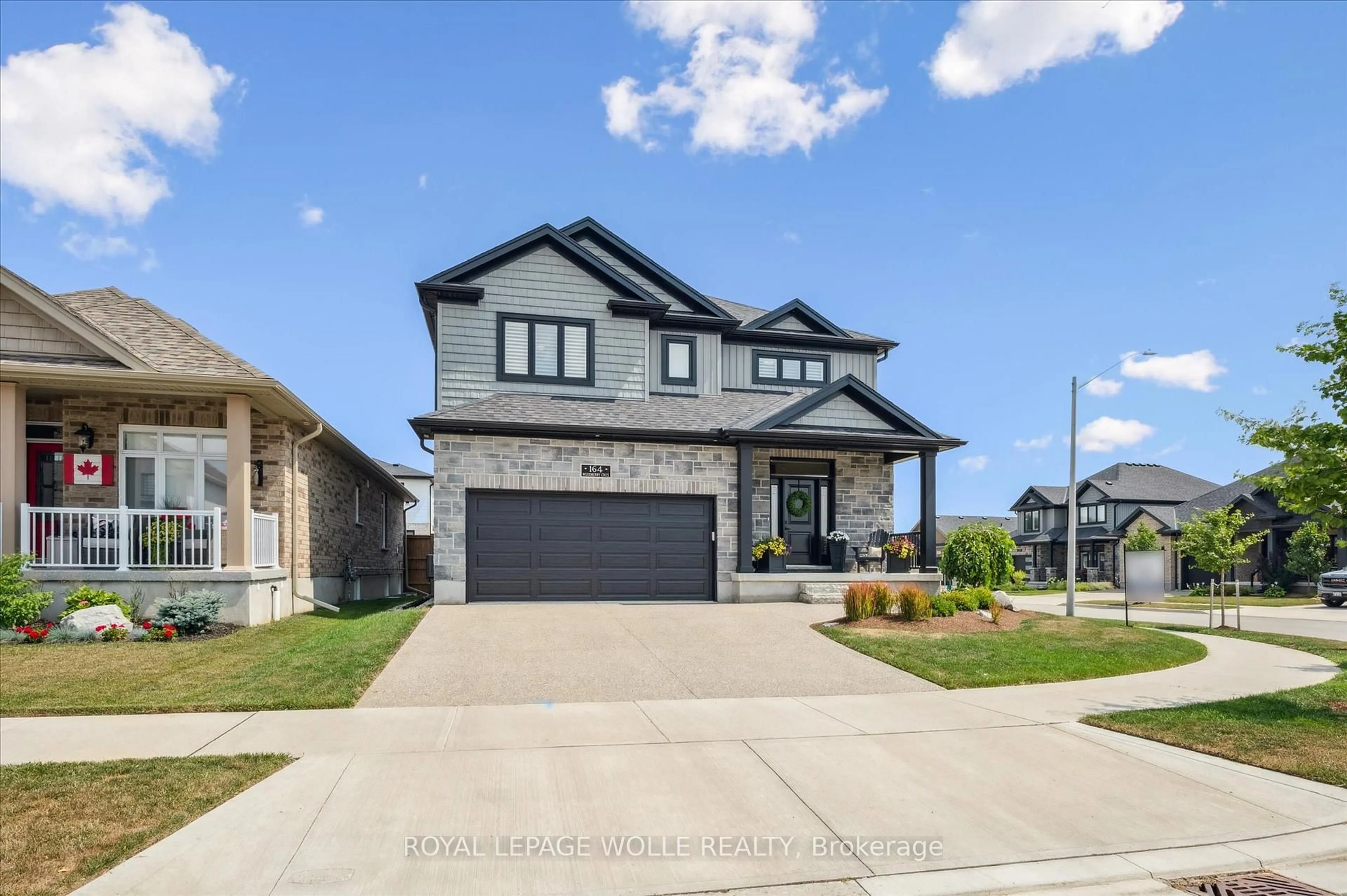 Home with brick exterior material, street for 164 Woodberry Cres, Woolwich Ontario N3B 0E4