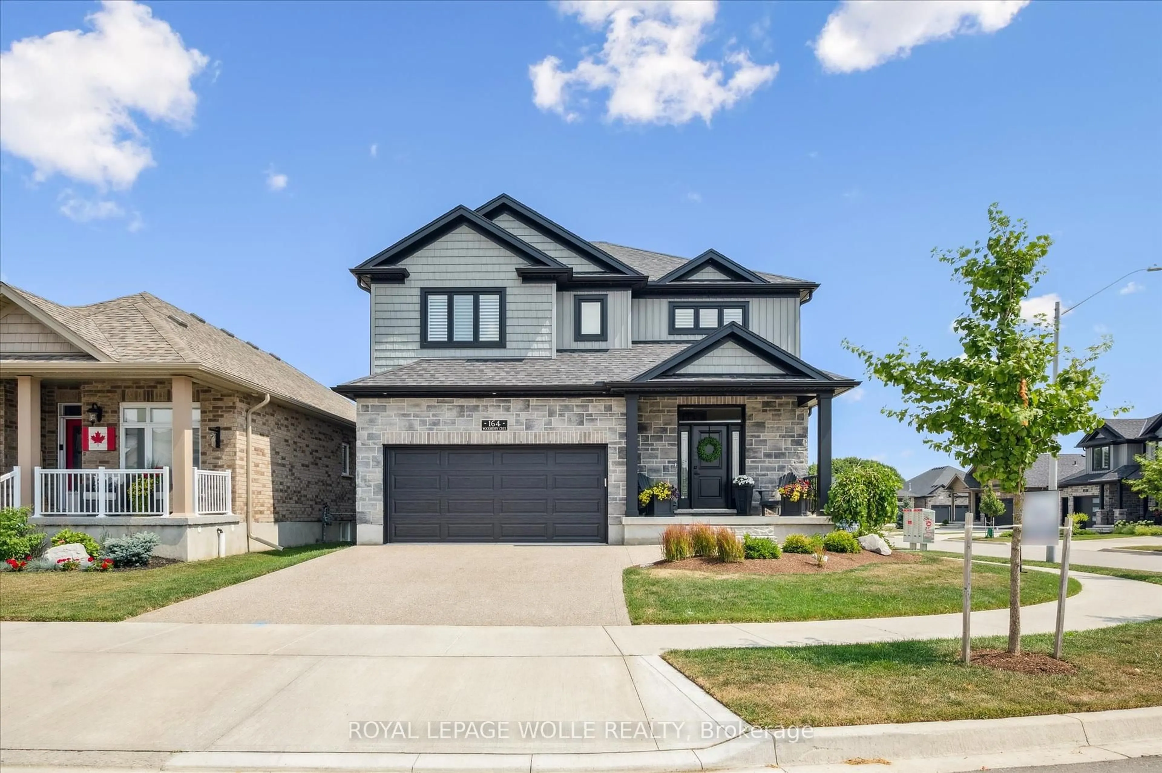 Home with brick exterior material, street for 164 Woodberry Cres, Woolwich Ontario N3B 0E4