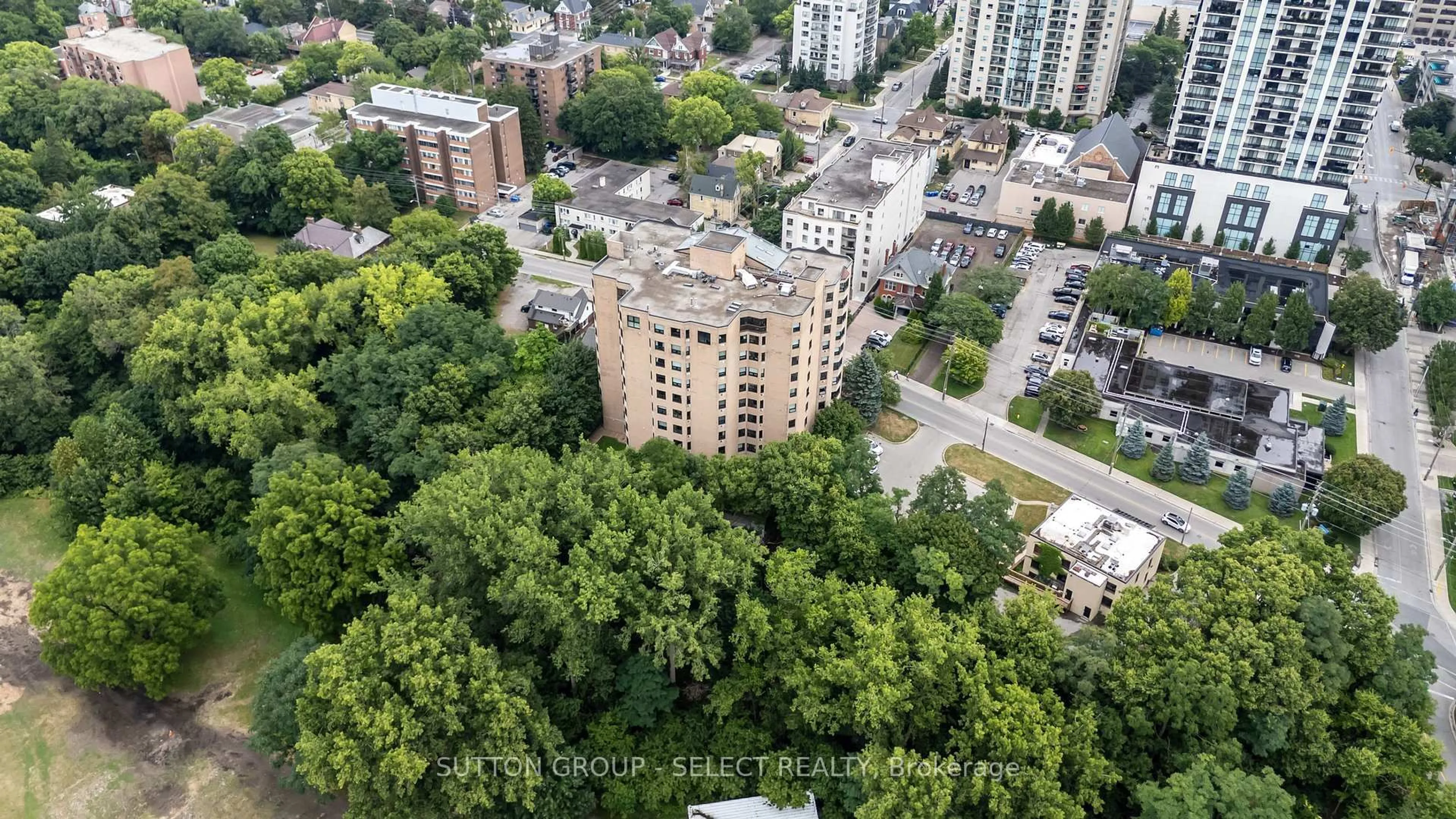 A pic from outside/outdoor area/front of a property/back of a property/a pic from drone, city buildings view from balcony for 549 RIDOUT St #304, London East Ontario N6A 5N5