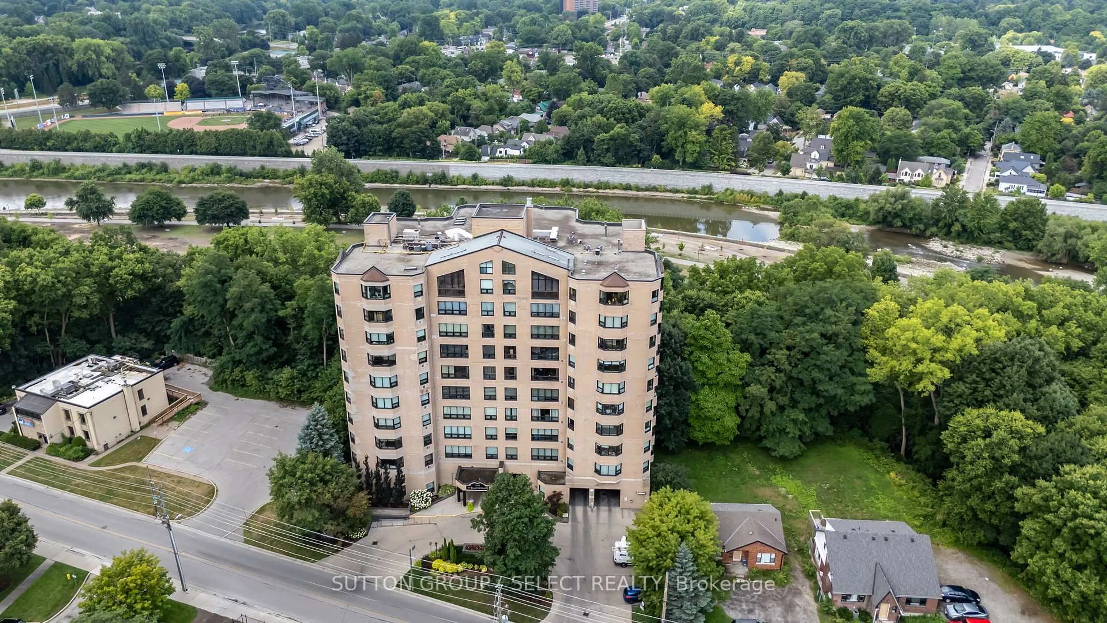 A pic from outside/outdoor area/front of a property/back of a property/a pic from drone, city buildings view from balcony for 549 RIDOUT St #304, London East Ontario N6A 5N5