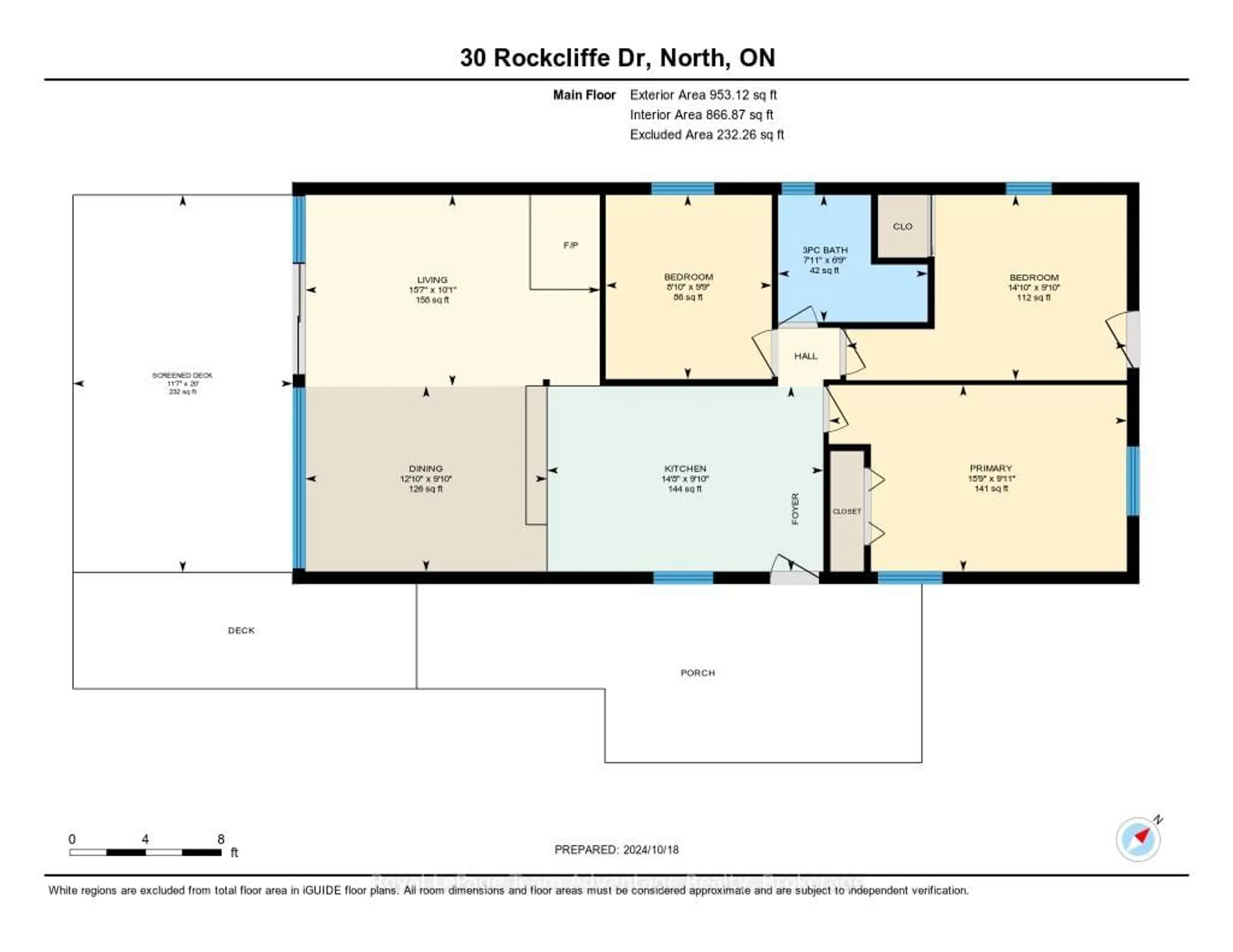 Floor plan for 30 ROCKCLIFFE Dr, Carling Ontario P0G 1G0
