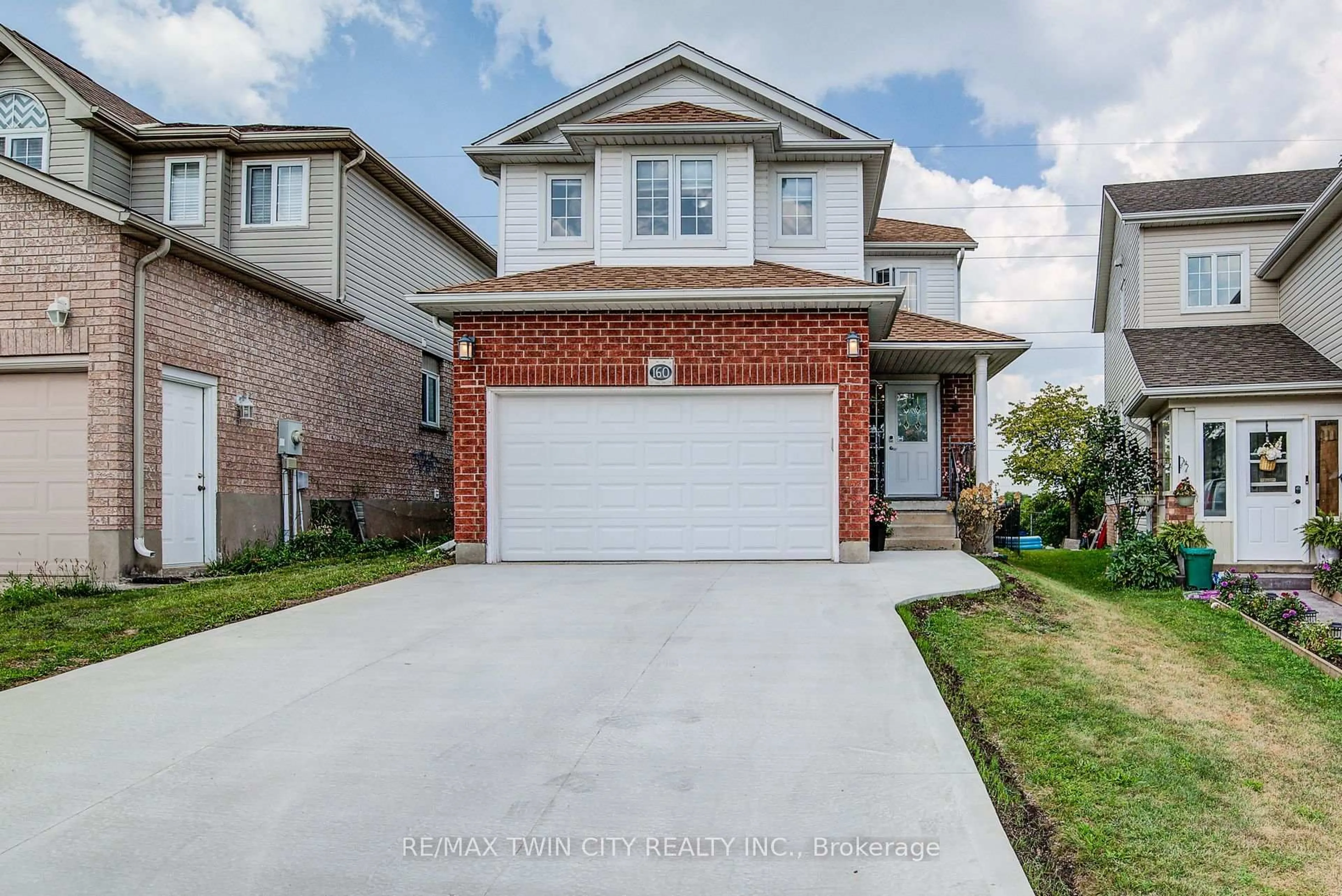 Home with brick exterior material, street for 160 Hidden Creek Dr, Kitchener Ontario N2N 3N6
