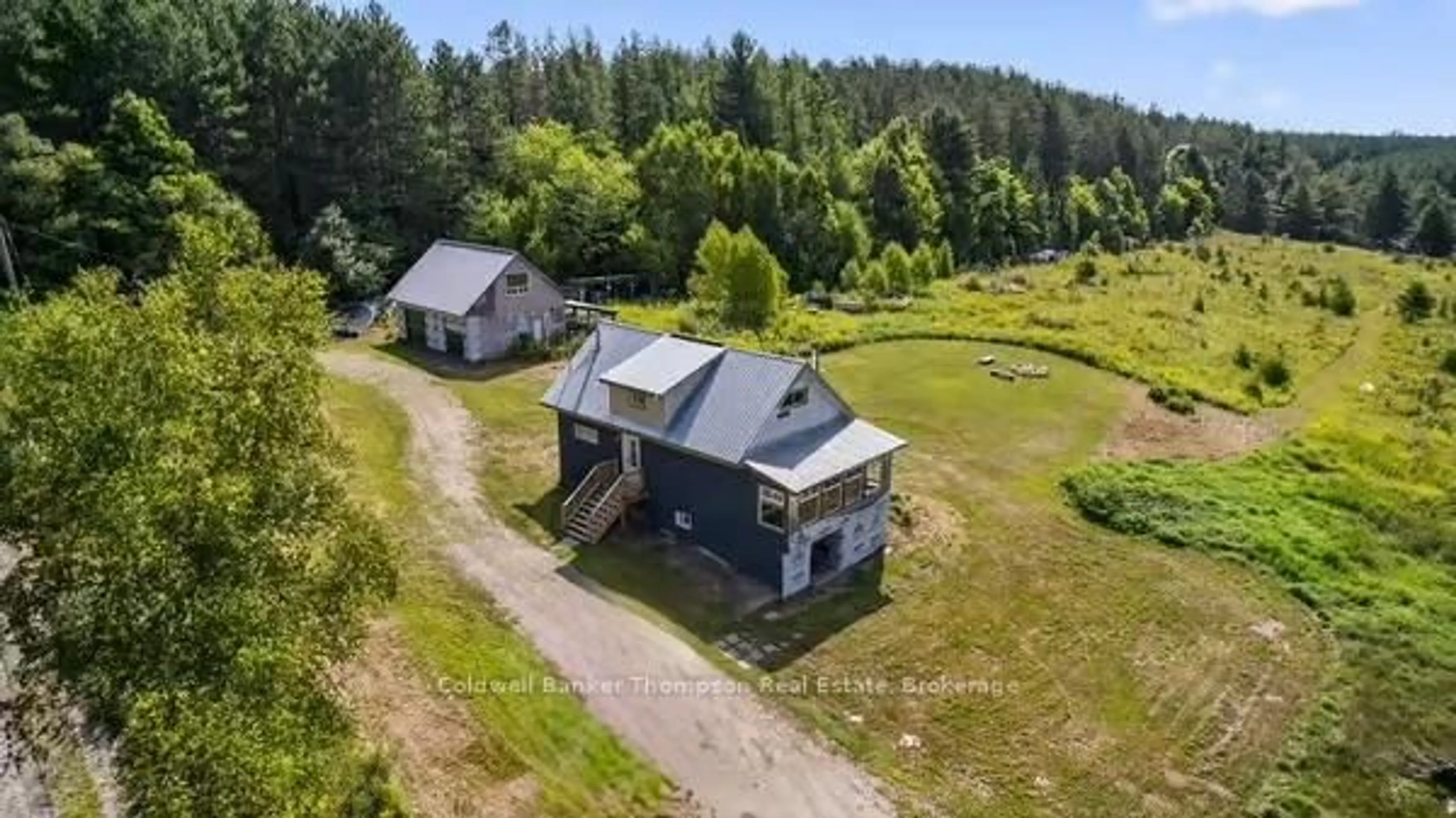 A pic from outside/outdoor area/front of a property/back of a property/a pic from drone, unknown for 193 Yearly Community Centre Rd, Huntsville Ontario P0B 1M0