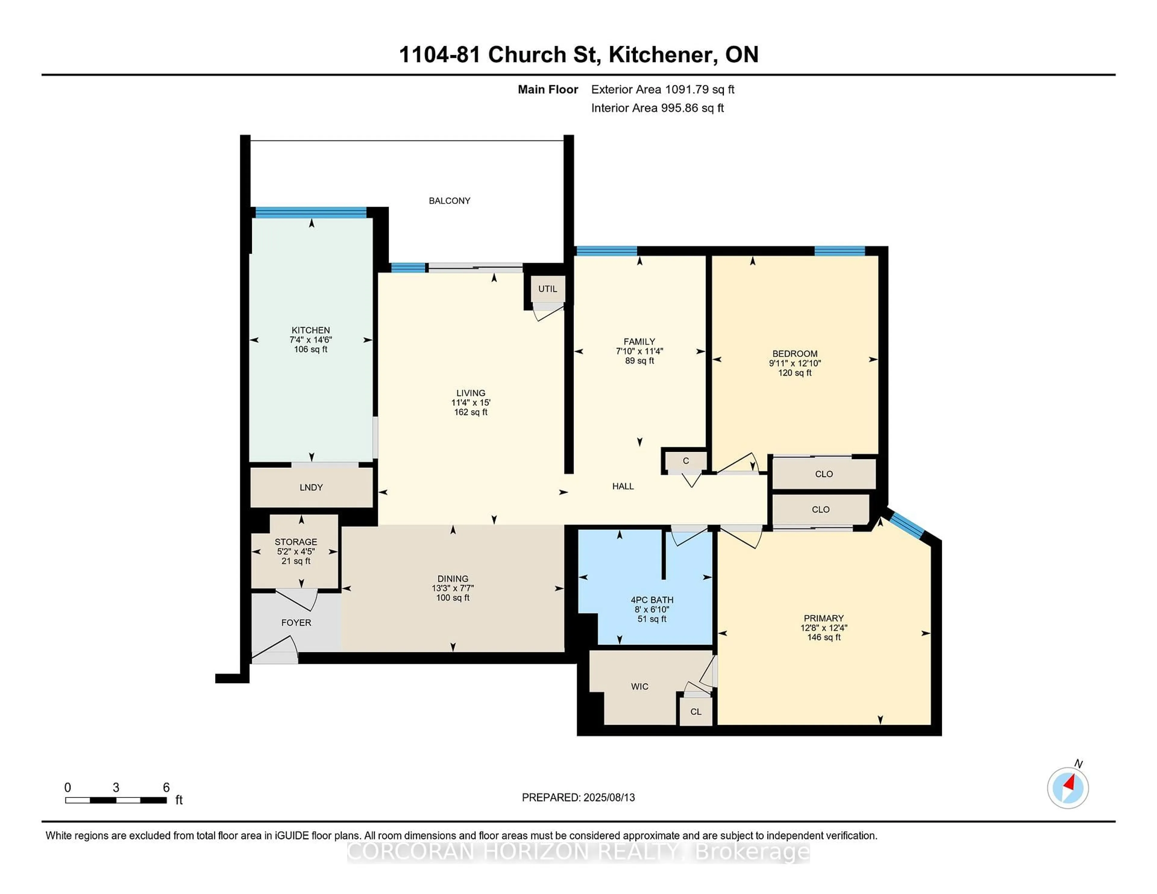 Floor plan for 81 Church St #1104, Kitchener Ontario N2G 4M1