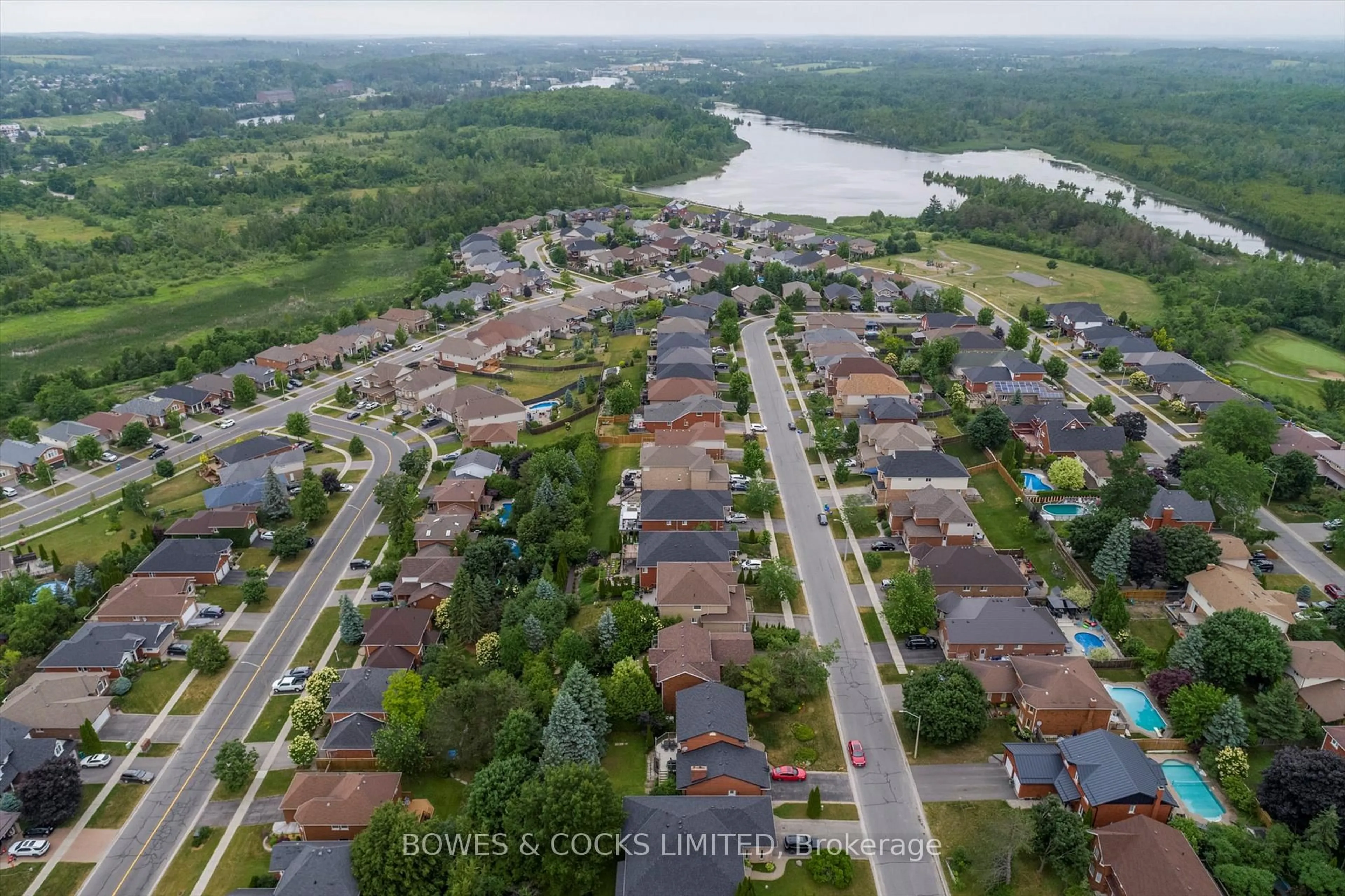 A pic from outside/outdoor area/front of a property/back of a property/a pic from drone, water/lake/river/ocean view for 1543 Scollard Cres, Peterborough East Ontario K9H 7L1