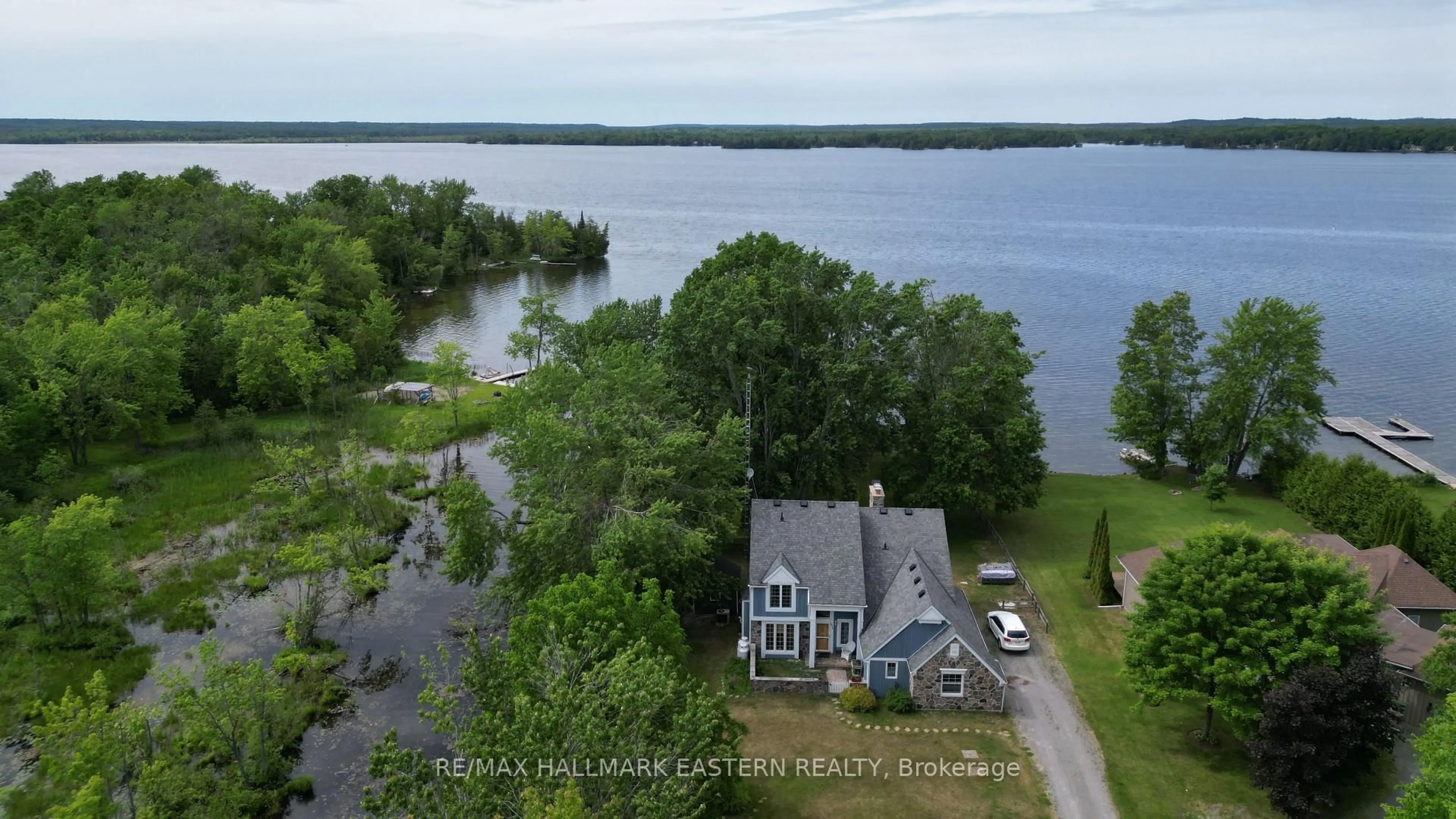 A pic from outside/outdoor area/front of a property/back of a property/a pic from drone, water/lake/river/ocean view for 572 Round Lake Rd, Havelock-Belmont-Methuen Ontario K0L 1Z0
