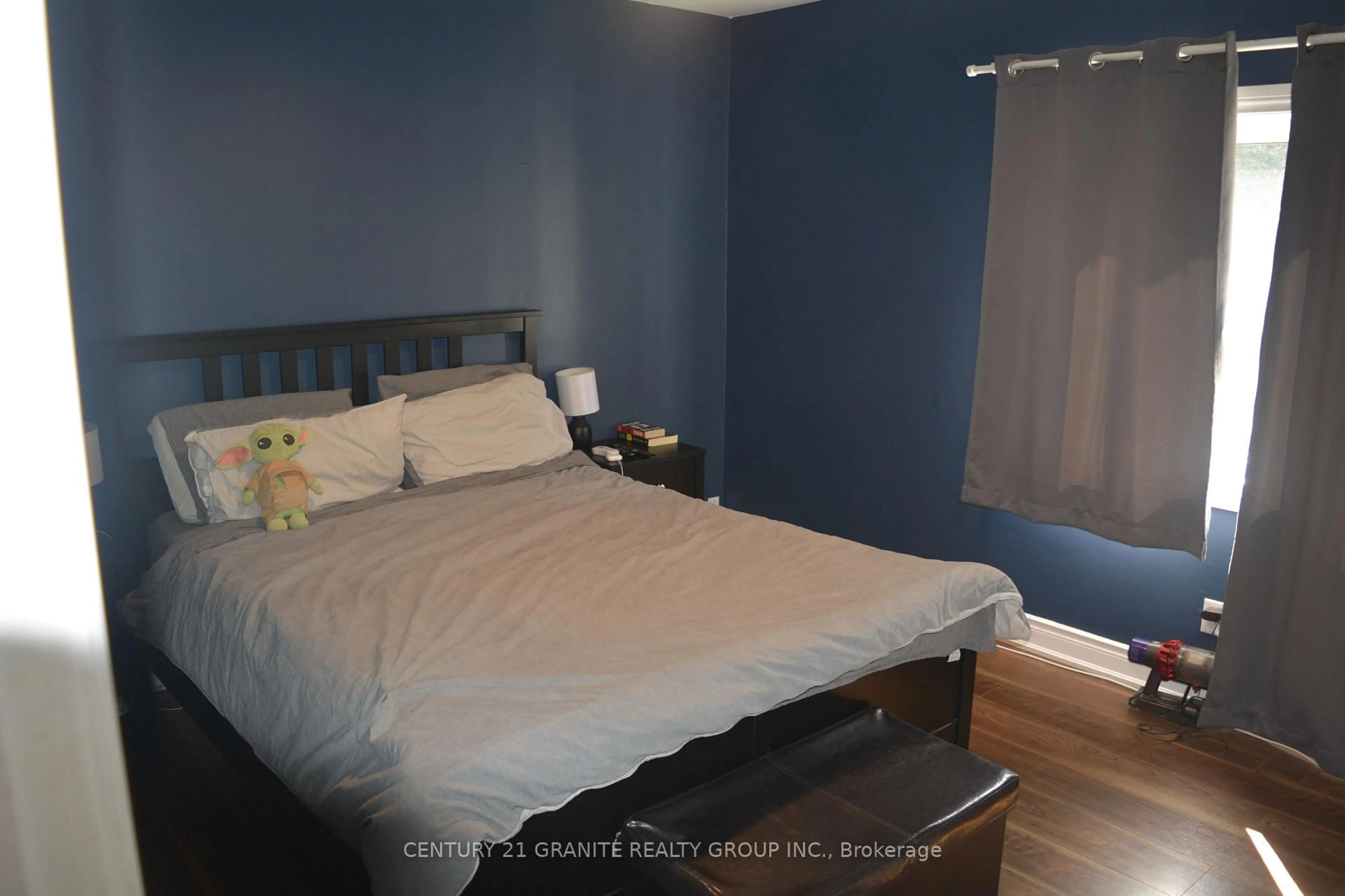 Bedroom with bed, wood/laminate floor for 32 Williams Lake Rd, Maynooth Ontario K0L 2S0