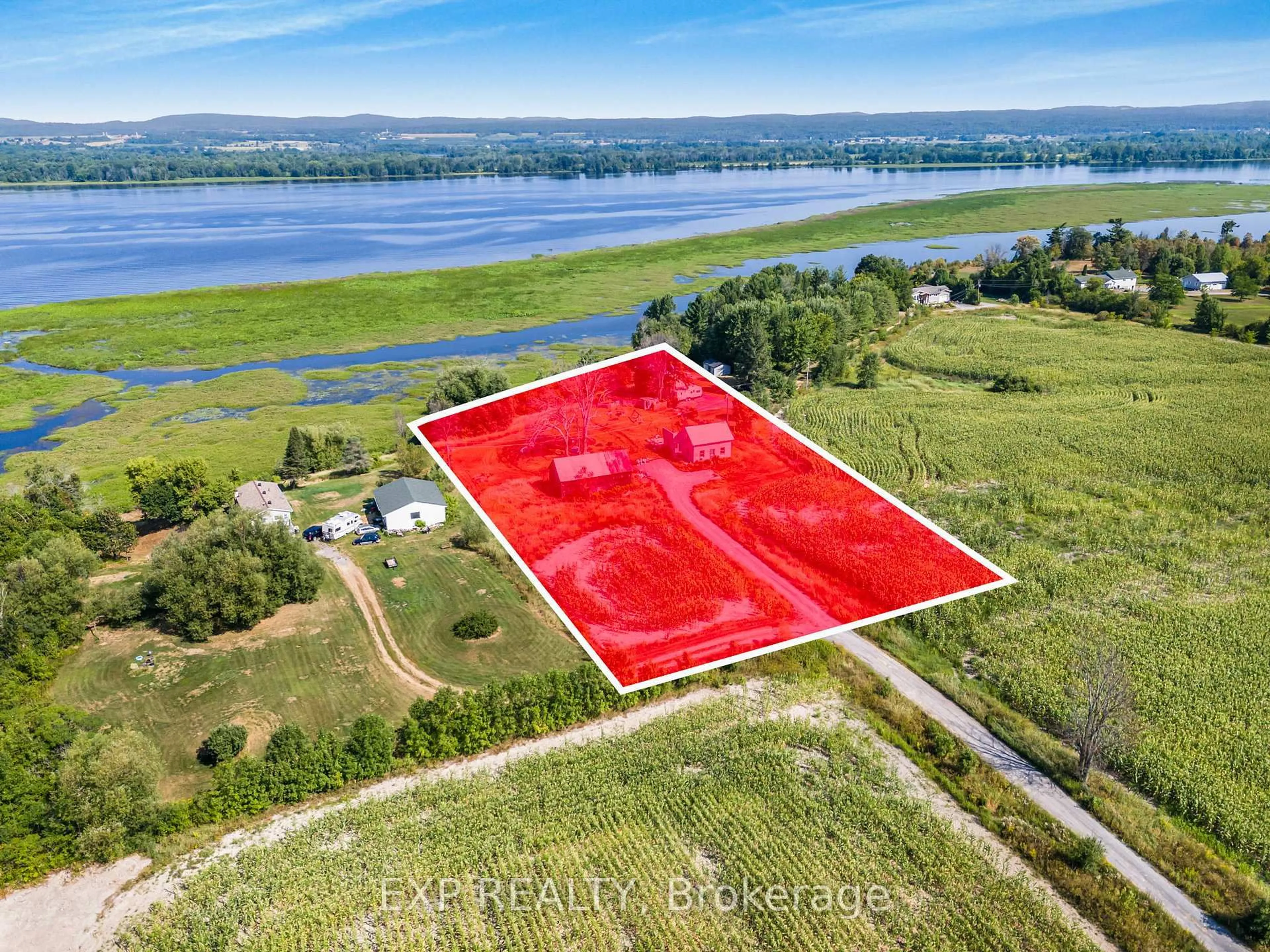 A pic from outside/outdoor area/front of a property/back of a property/a pic from drone, water/lake/river/ocean view for 2371 1 Concession Rd, Alfred and Plantagenet Ontario K0B 1L0
