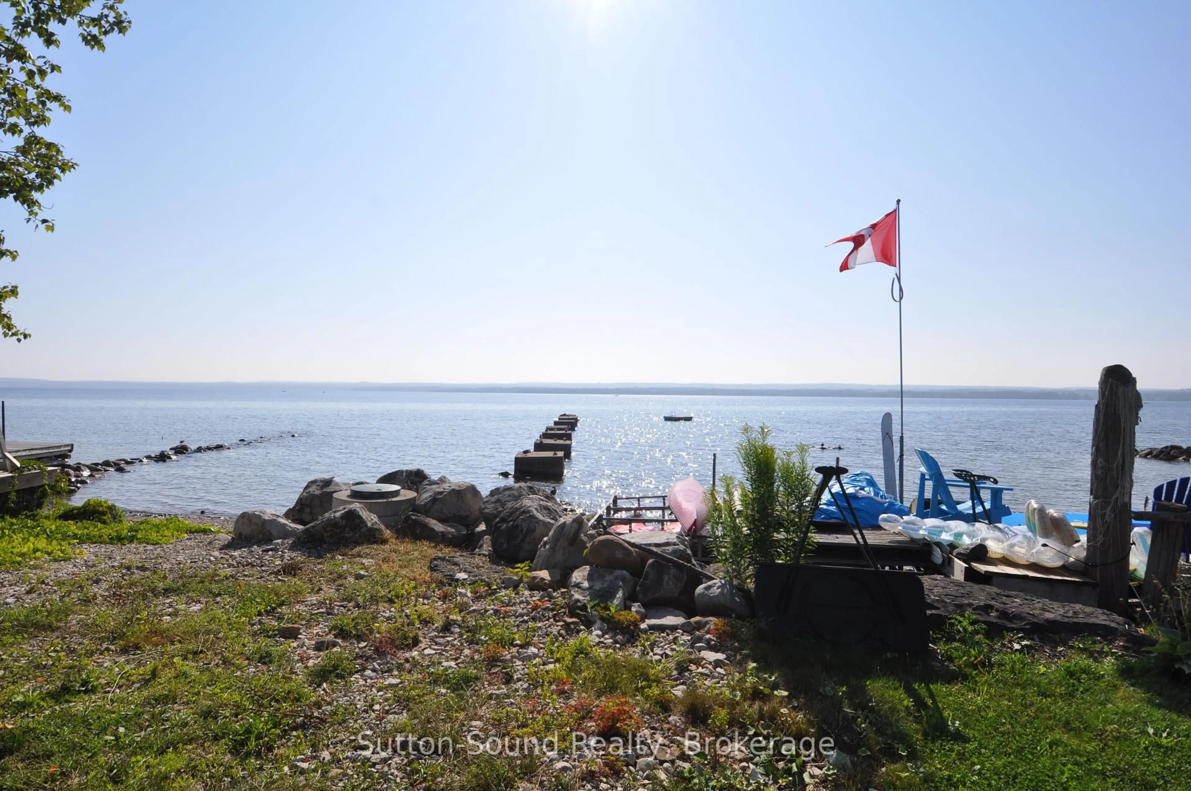 Patio, water/lake/river/ocean view for 166 Old Beach Dr, Georgian Bluffs Ontario N4K 5N4