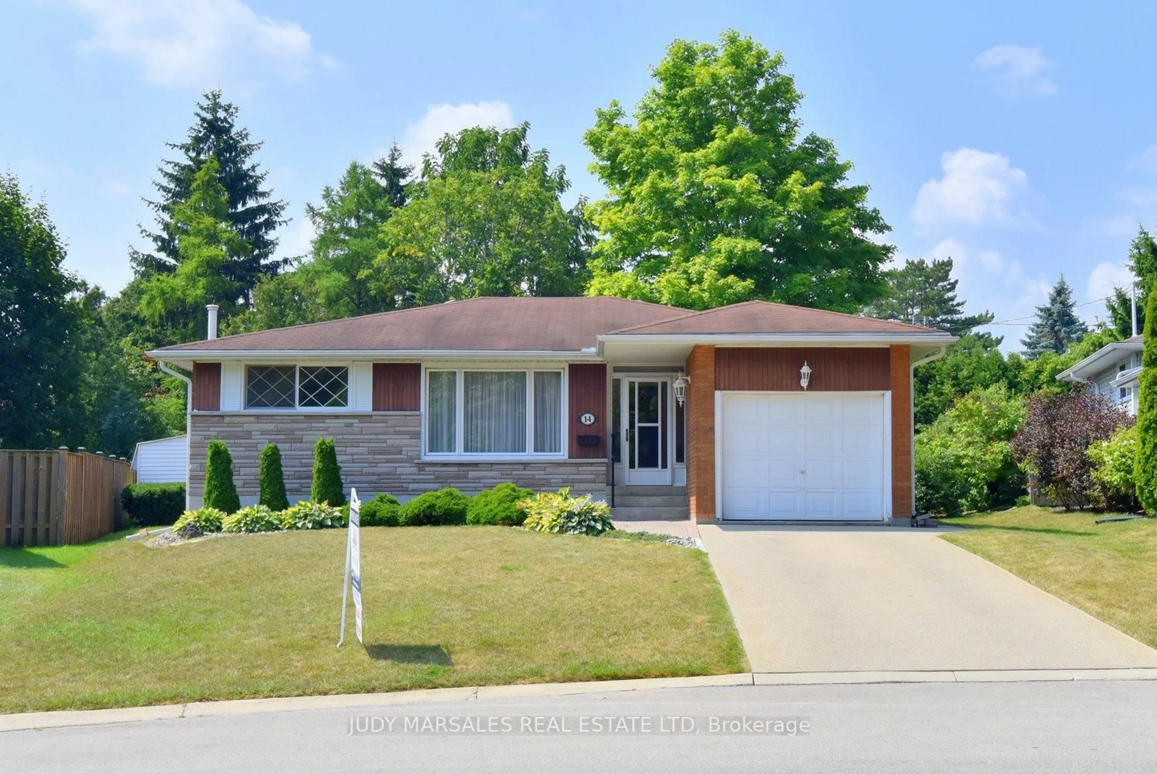 Home with brick exterior material, street for 14 Hilltop Pl, Hamilton Ontario L9H 3Y6