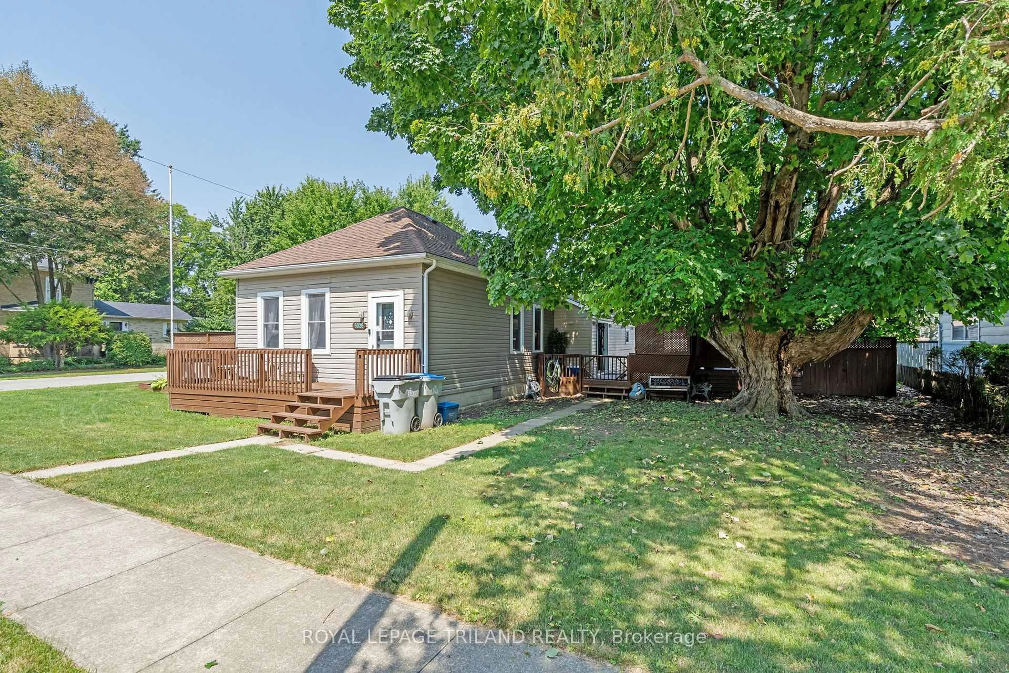 A pic from outside/outdoor area/front of a property/back of a property/a pic from drone, street for 8026 Centre St, Brooke-Alvinston Ontario N0N 1A0
