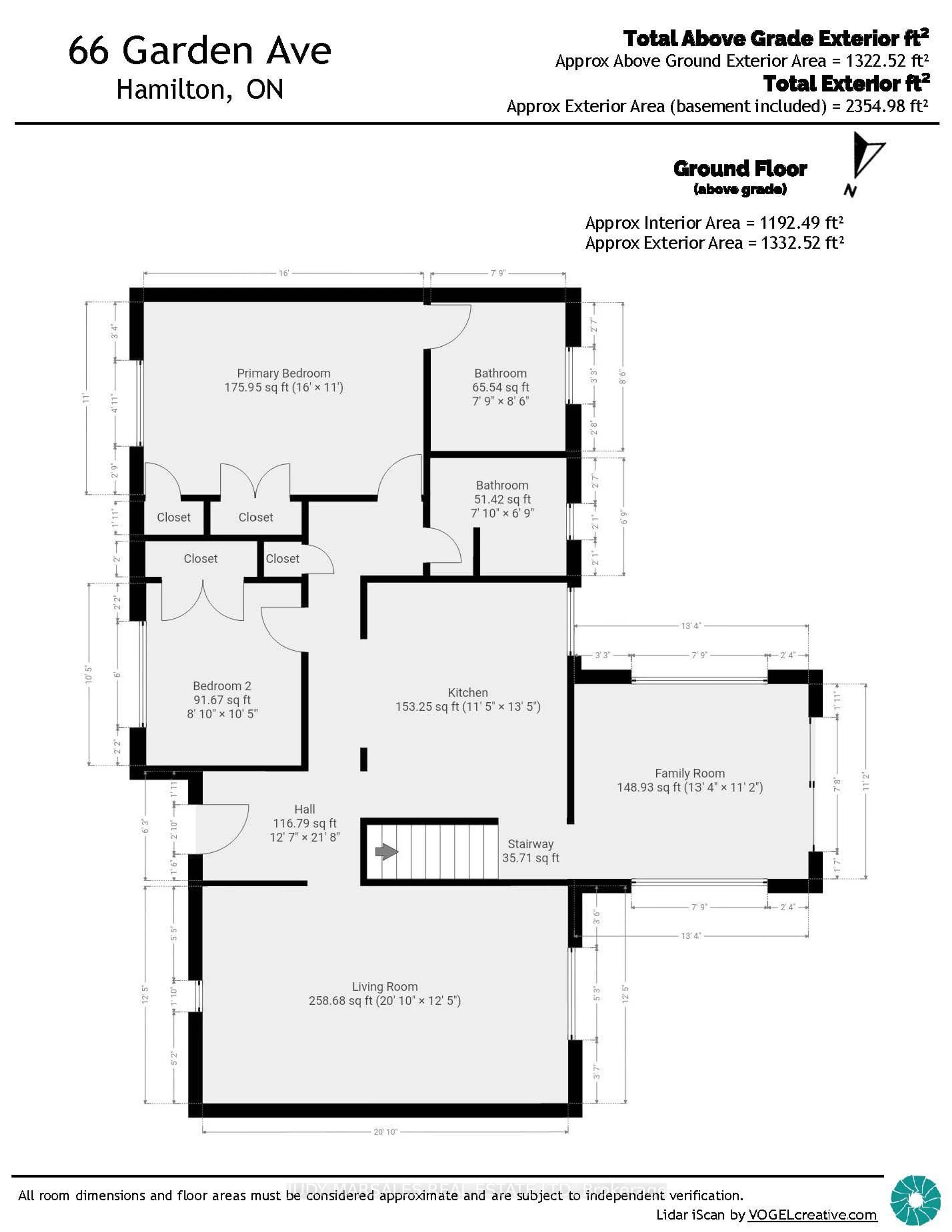 Floor plan for 66 Garden Ave, Hamilton Ontario L9G 2J5